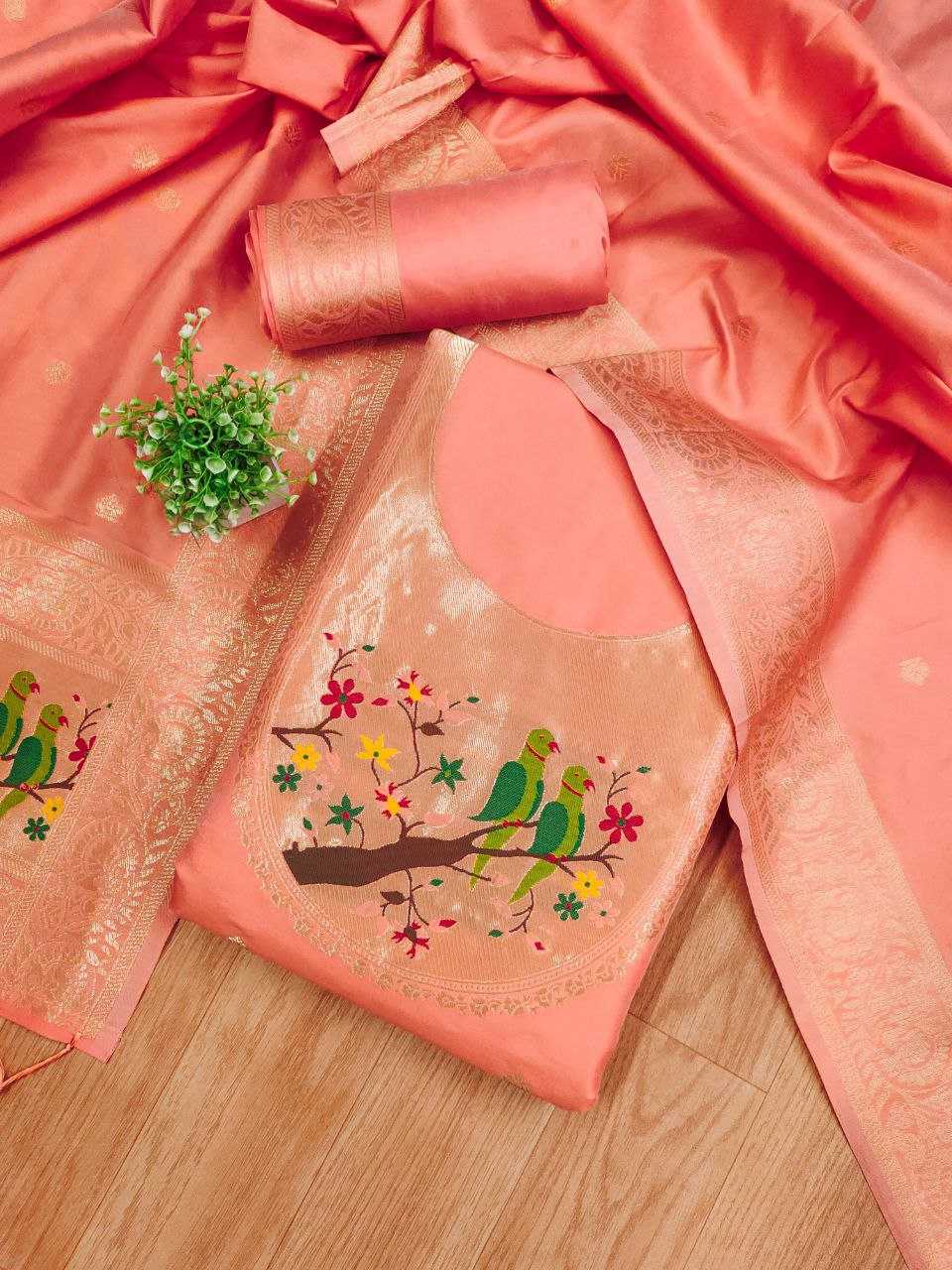 Ynf Soft Silk KESH714 003 Suits & Dresses Wholesale Unstitched Suits Wedding Suits Designer Suits Manufacturer- Kapda Export