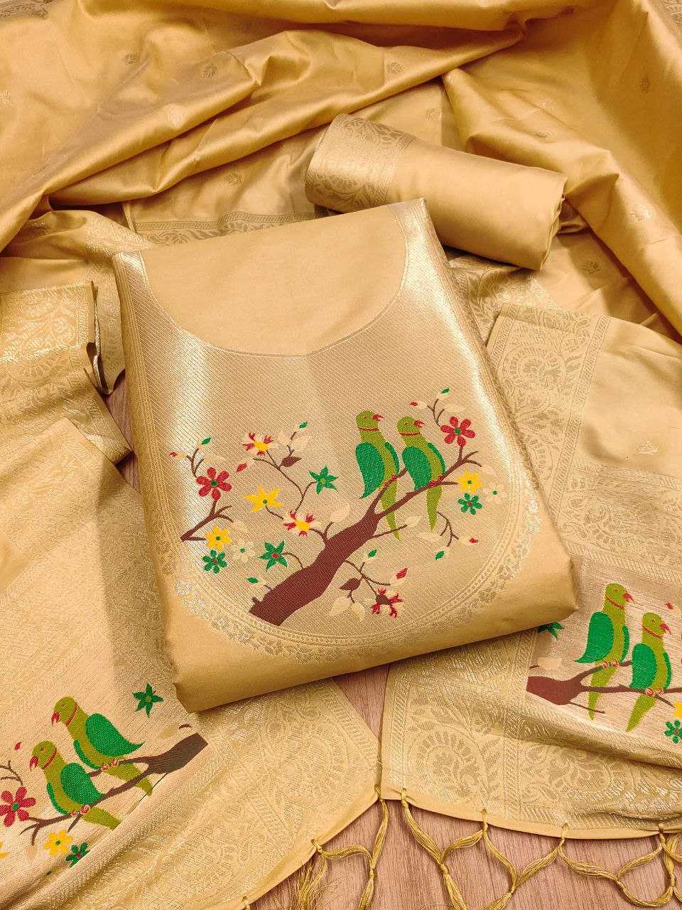 Ynf Soft Silk KESH714 003 Suits & Dresses Wholesale Unstitched Suits Wedding Suits Designer Suits Manufacturer- Kapda Export