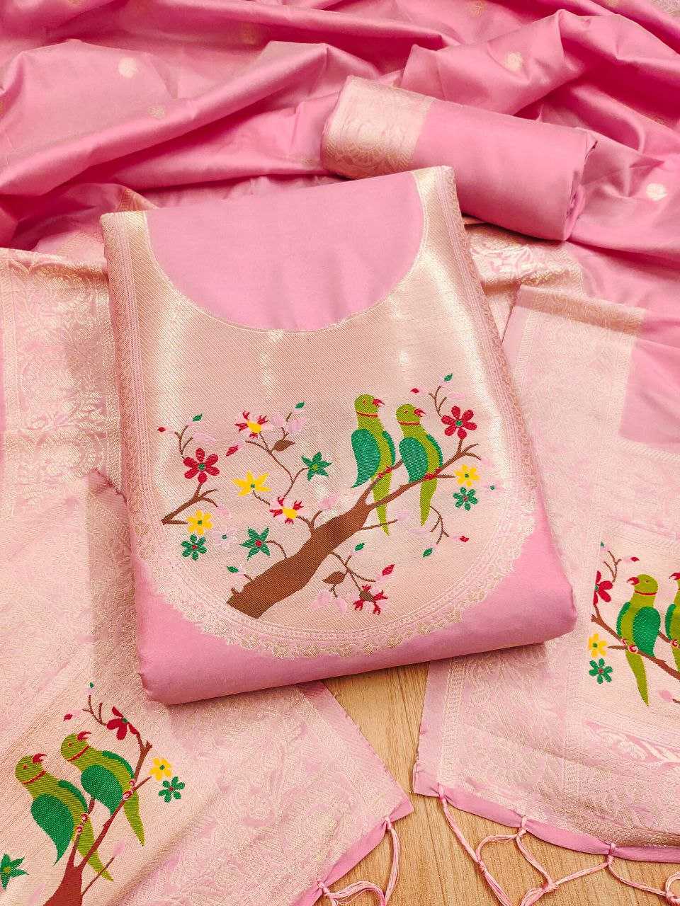 Ynf Soft Silk KESH714 003 Suits & Dresses Wholesale Unstitched Suits Wedding Suits Designer Suits Manufacturer- Kapda Export