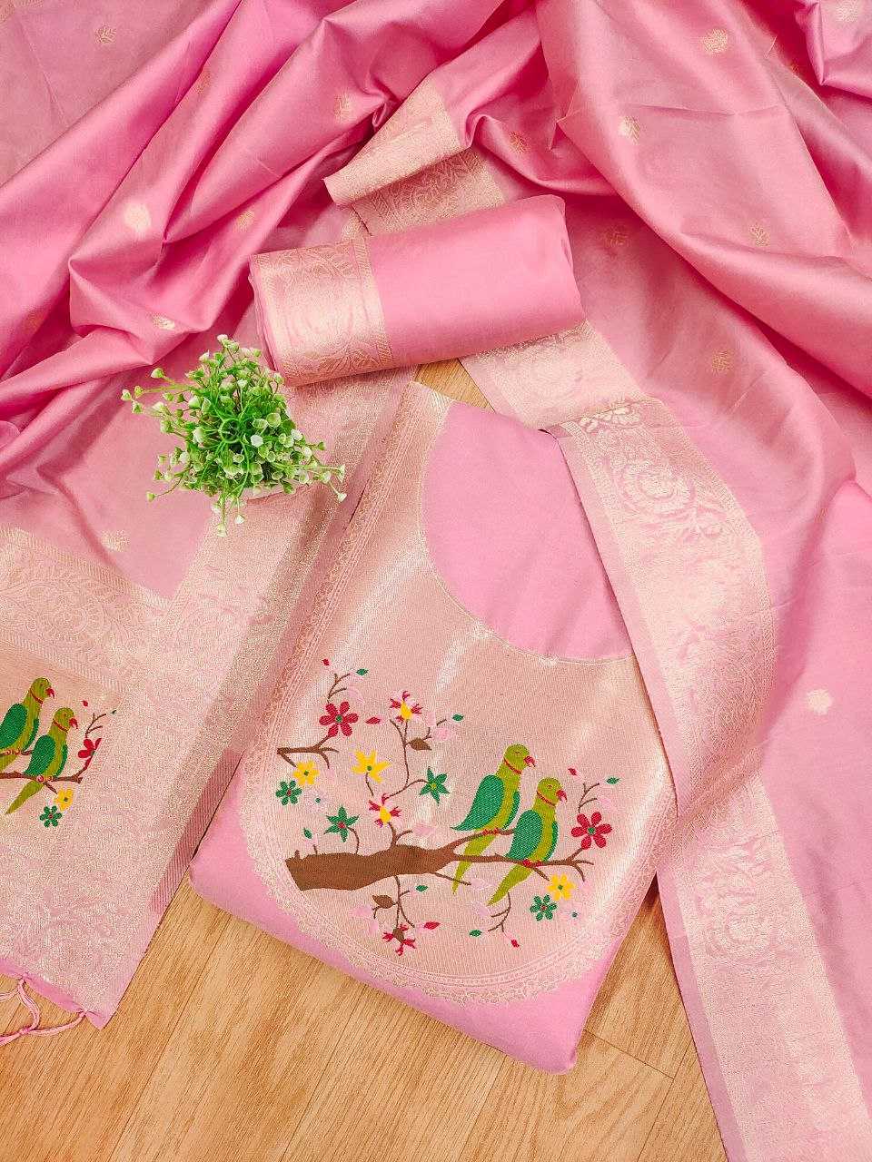 Ynf Soft Silk KESH714 003 Suits & Dresses Wholesale Unstitched Suits Wedding Suits Designer Suits Manufacturer- Kapda Export