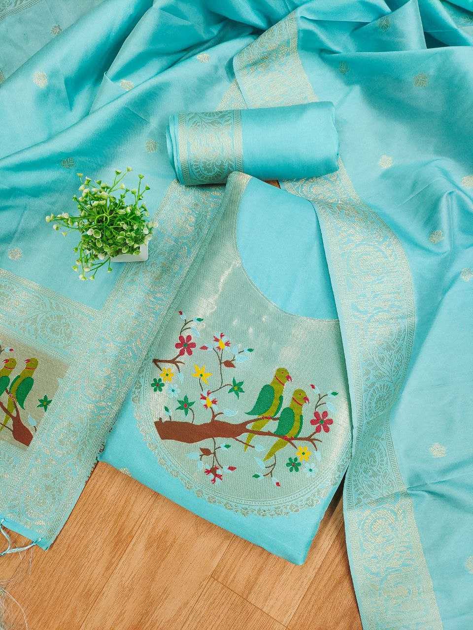 Ynf Soft Silk KESH714 003 Suits & Dresses Wholesale Unstitched Suits Wedding Suits Designer Suits Manufacturer- Kapda Export