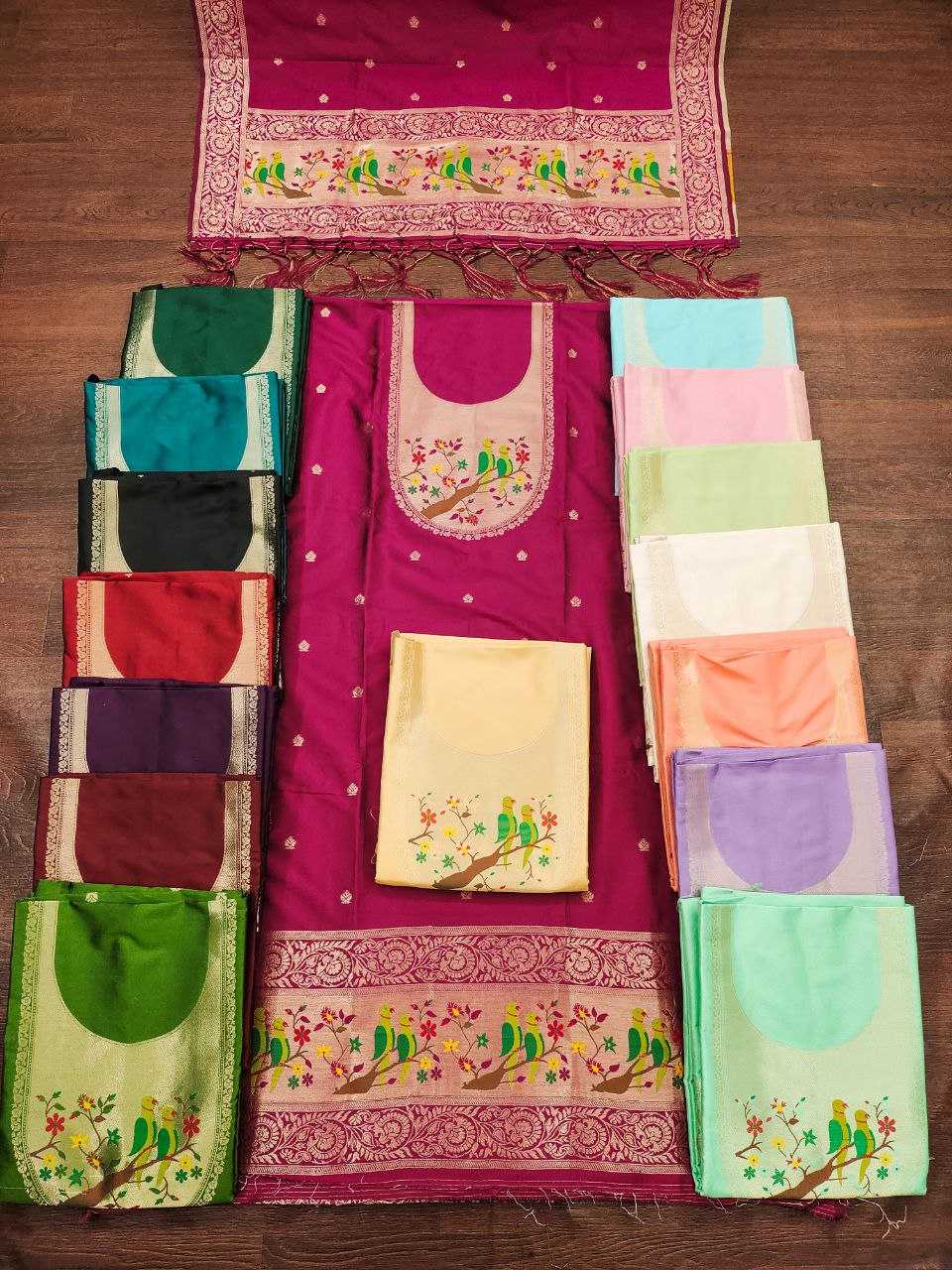 Ynf Soft Silk KESH714 003 Suits & Dresses Wholesale Unstitched Suits Wedding Suits Designer Suits Manufacturer- Kapda Export