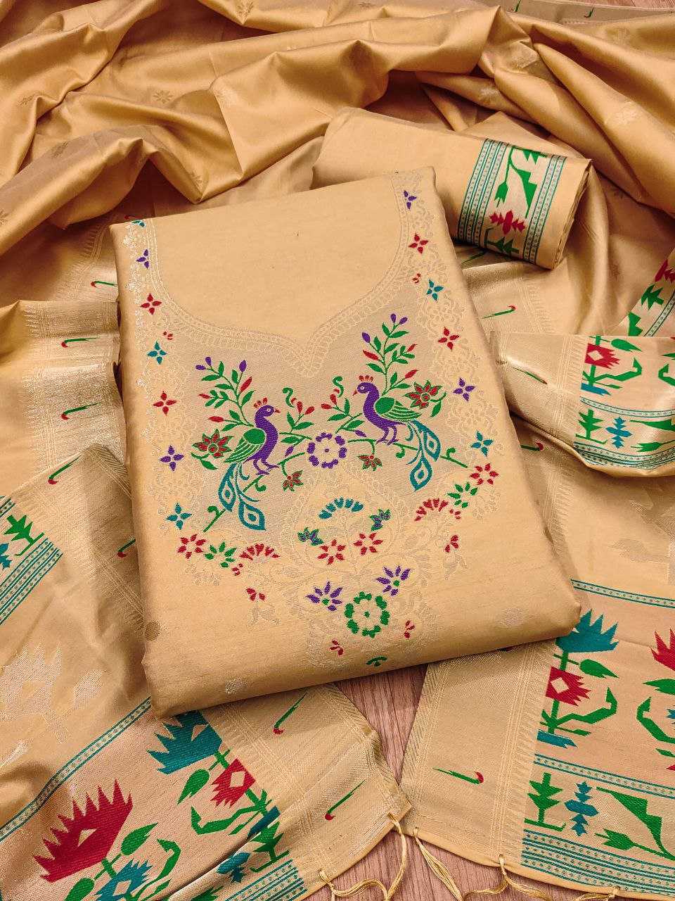 Ynf Soft Silk KESH714 004 Suits & Dresses Wholesale Unstitched Suits Ladies Silk Suit Designer Suits Manufacturer- Kapda Export