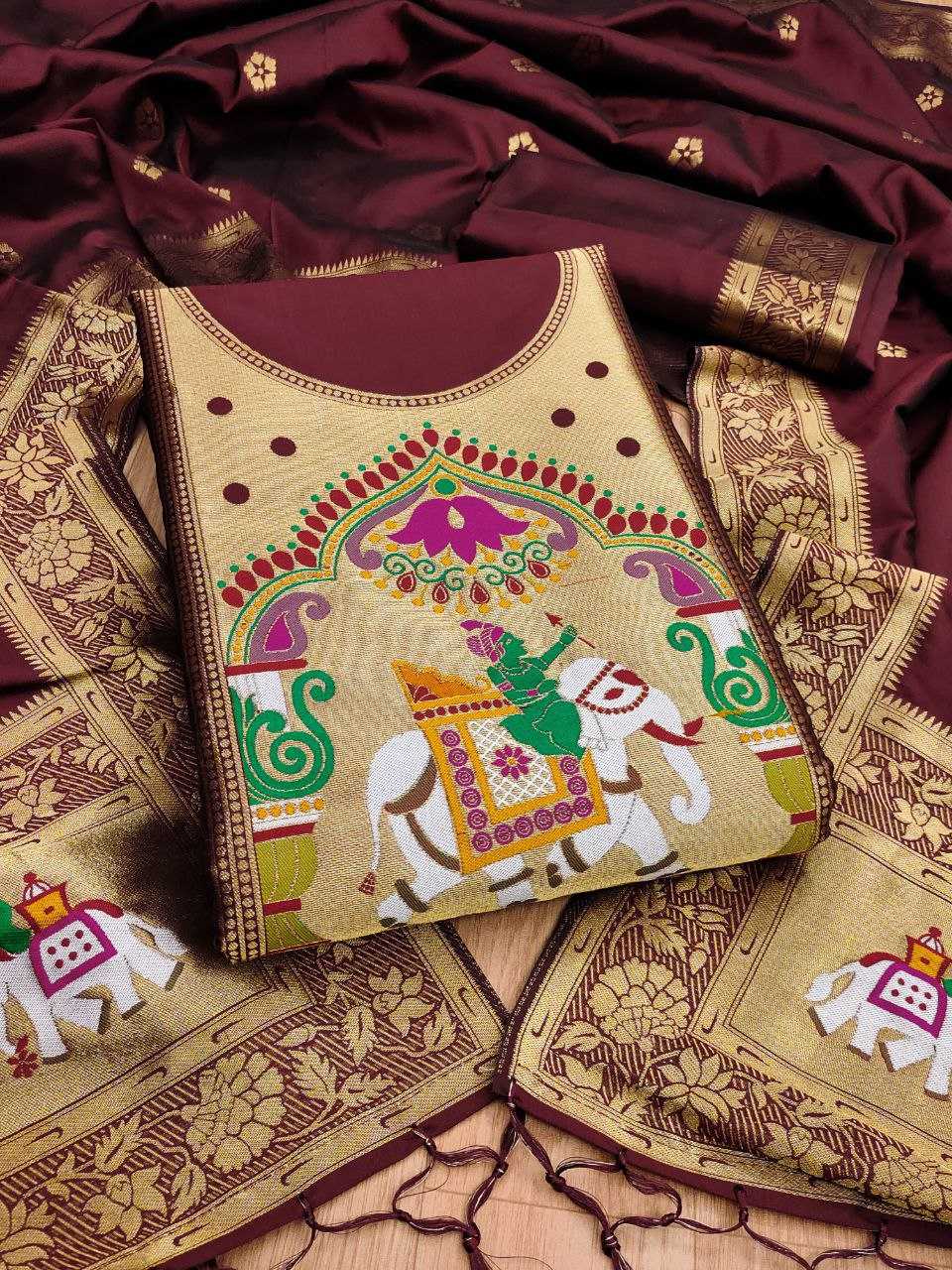 Ynf Soft Silk KESH714 014 Suits & Dresses Wholesale Unstitched Suits Wedding Suits Designer Suits Manufacturer- Kapda Export