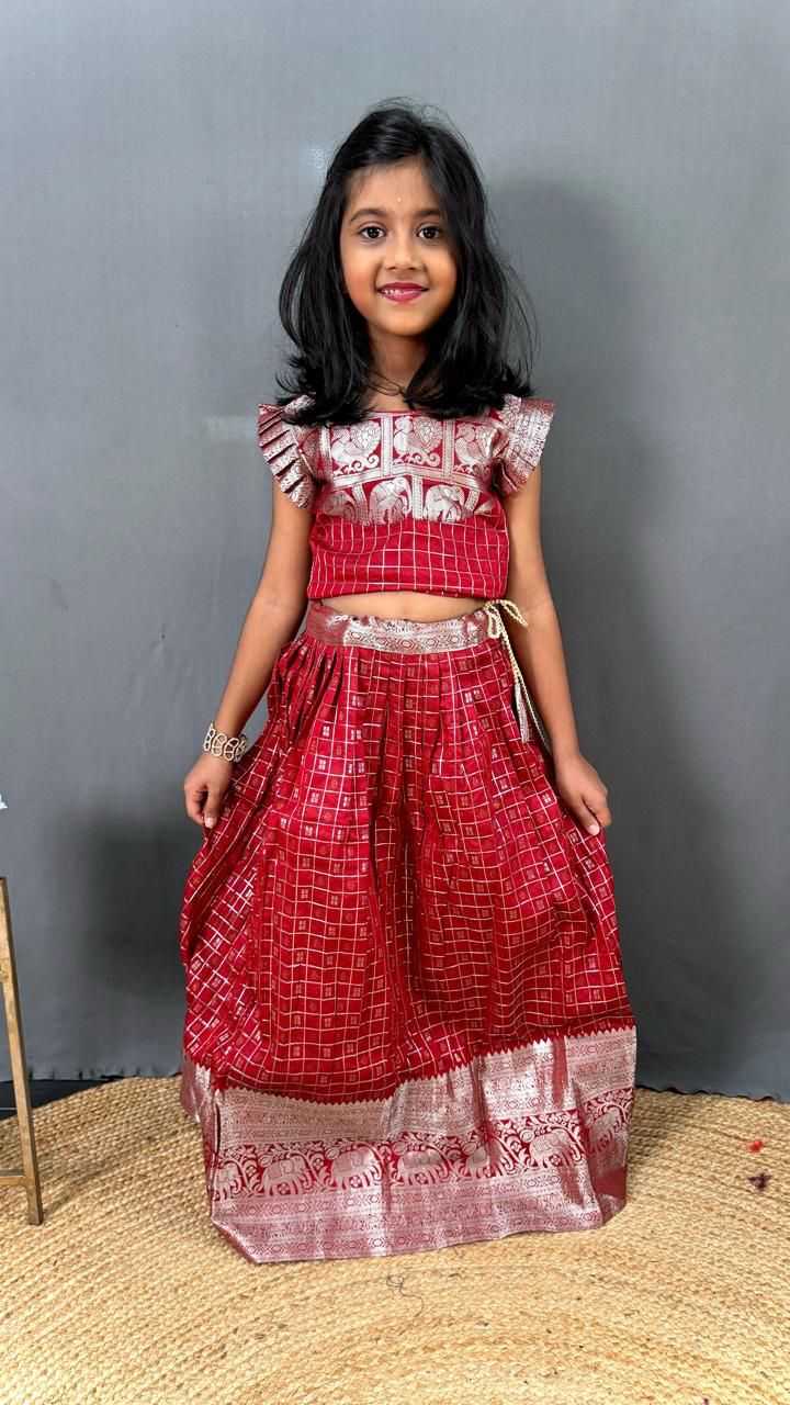 Ynf Soft Silk RIN235 kanchipuram Kids Wear Wholesale Kids Lehenga Kids Ethnic Wear Baby Girl Lehenga Manufacturer- Kapda Export
