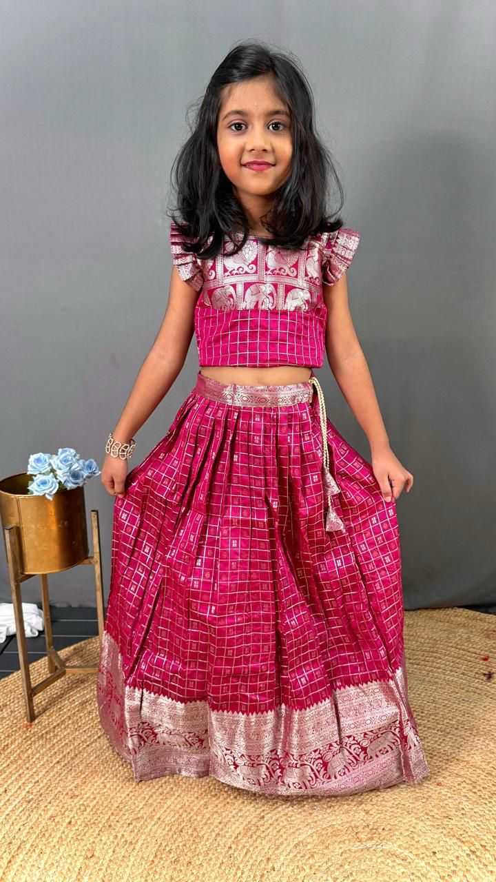 Ynf Soft Silk RIN235 kanchipuram Kids Wear Wholesale Kids Lehenga Kids Ethnic Wear Baby Girl Lehenga Manufacturer- Kapda Export
