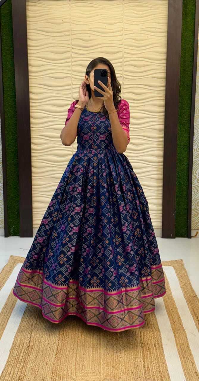 Ynf Soft Silk RIN235 SILK PATOLA Gowns Wholesale Fancy Gowns Party Gowns Wedding Gown Manufacturer- Kapda Export