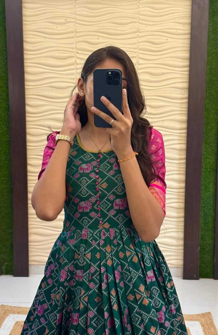 Ynf Soft Silk RIN235 SILK PATOLA Gowns Wholesale Fancy Gowns Party Gowns Wedding Gown Manufacturer- Kapda Export