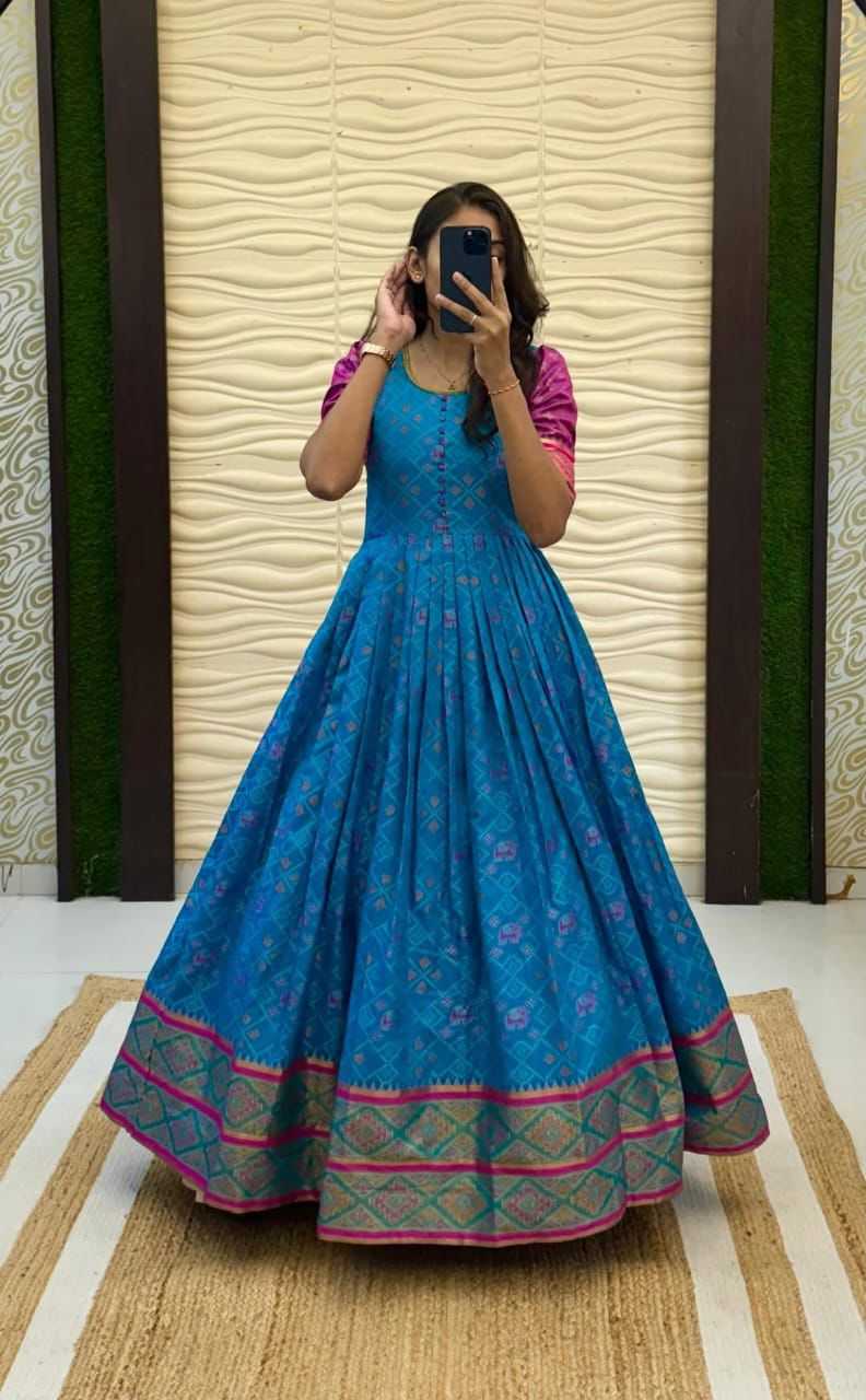 Ynf Soft Silk RIN235 SILK PATOLA Gowns Wholesale Fancy Gowns Party Gowns Wedding Gown Manufacturer- Kapda Export