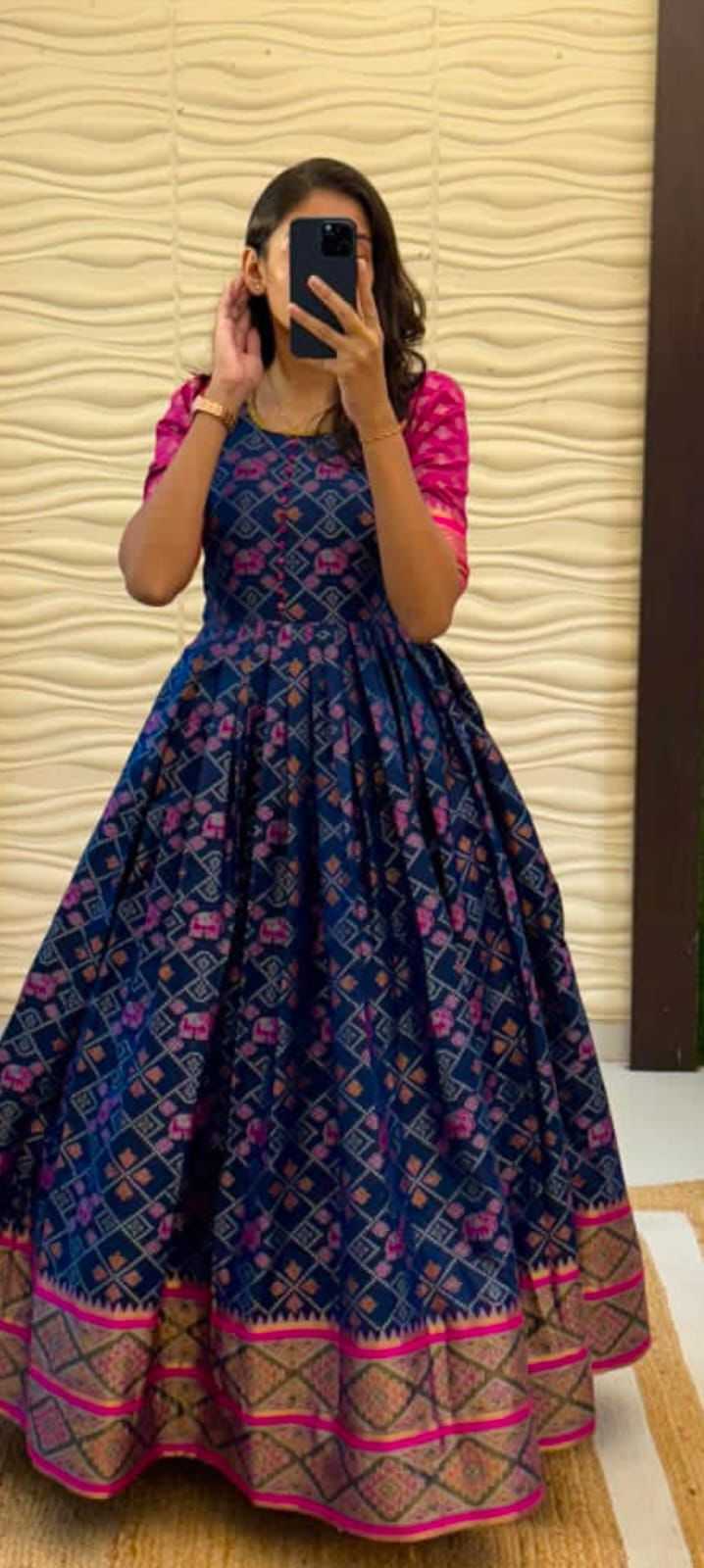 Ynf Soft Silk RIN235 SILK PATOLA Gowns Wholesale Fancy Gowns Party Gowns Wedding Gown Manufacturer- Kapda Export