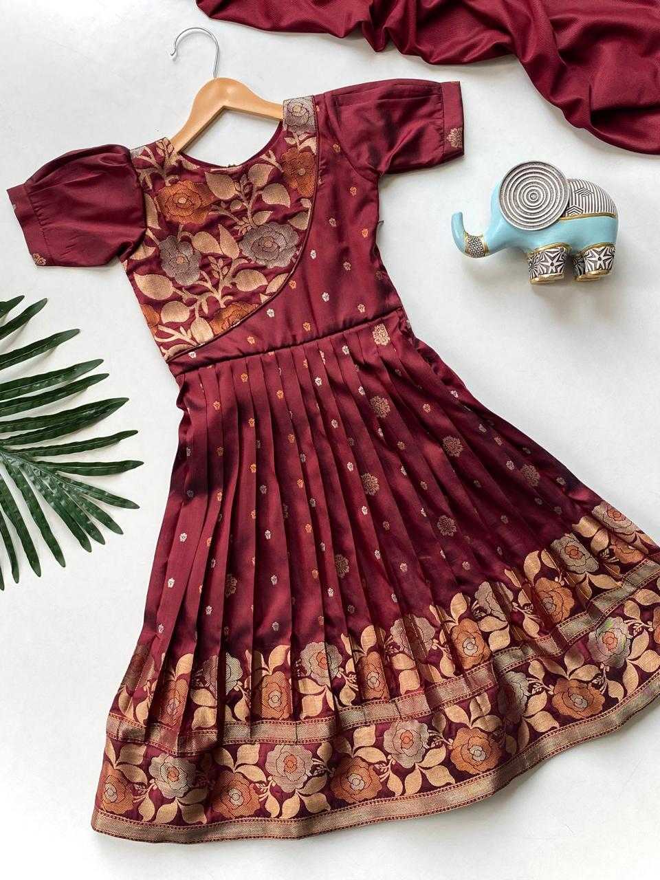 Ynf Soft Silk RIN235 Suhani Kids Wear Wholesale Embroidered Frock Kids Designer Frock Indian Wear For Kids Manufacturer- Kapda Export