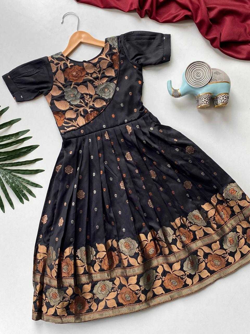 Ynf Soft Silk RIN235 Suhani Kids Wear Wholesale Embroidered Frock Kids Designer Frock Indian Wear For Kids Manufacturer- Kapda Export