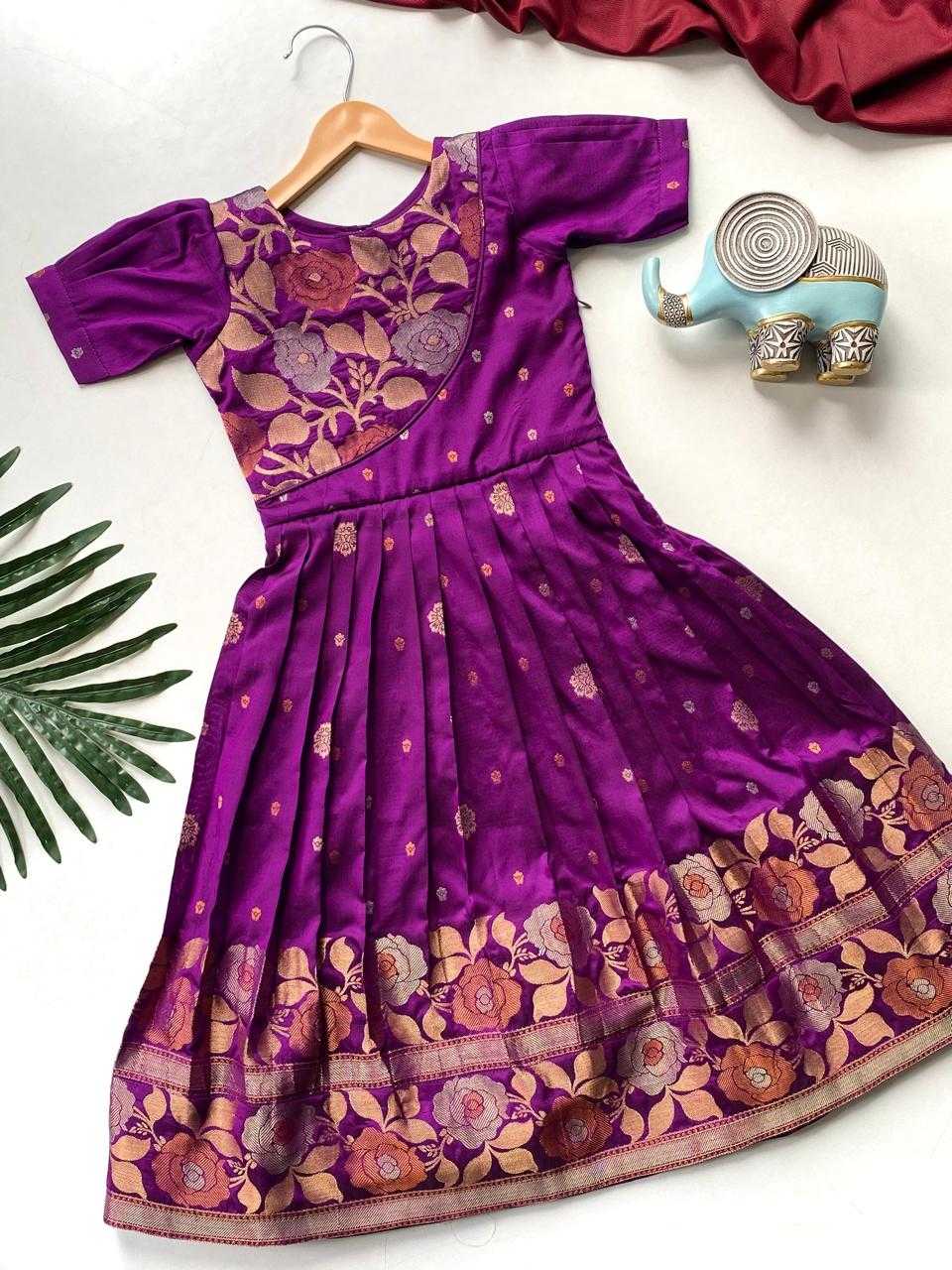 Ynf Soft Silk RIN235 Suhani Kids Wear Wholesale Embroidered Frock Kids Designer Frock Indian Wear For Kids Manufacturer- Kapda Export