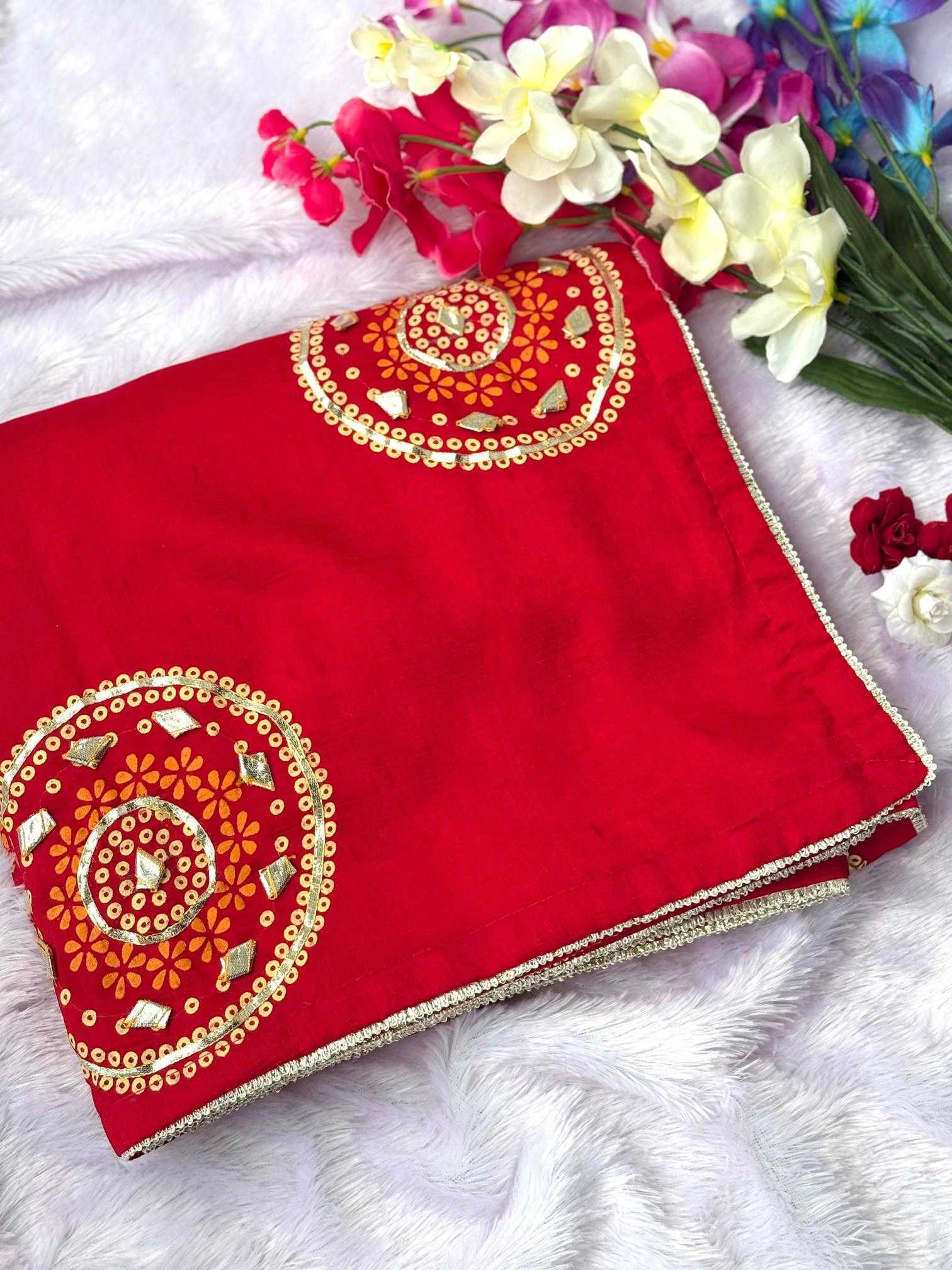 Ynf Soft Vichitra KESH584 rehman Sarees Wholesale Designer Sarees Rajasthani Sarees Gota Work Saree Manufacturer- Kapda Export