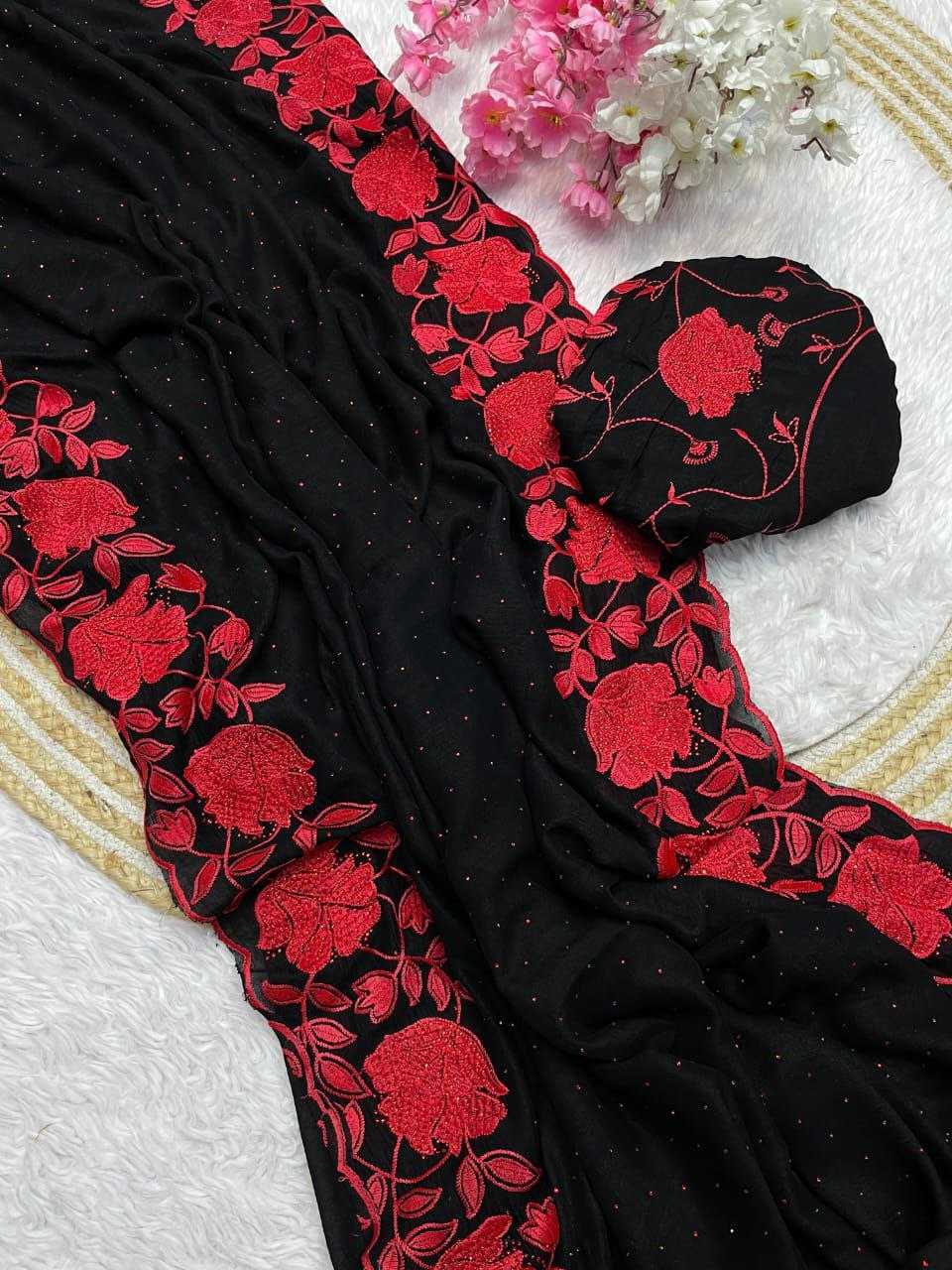 Ynf Soft Vichitra RIN230 521 Sarees Festive Collections Wholesale Embroidered Sarees Swarovski Sarees Sarees With Blouse Manufacturer- Kapda Export