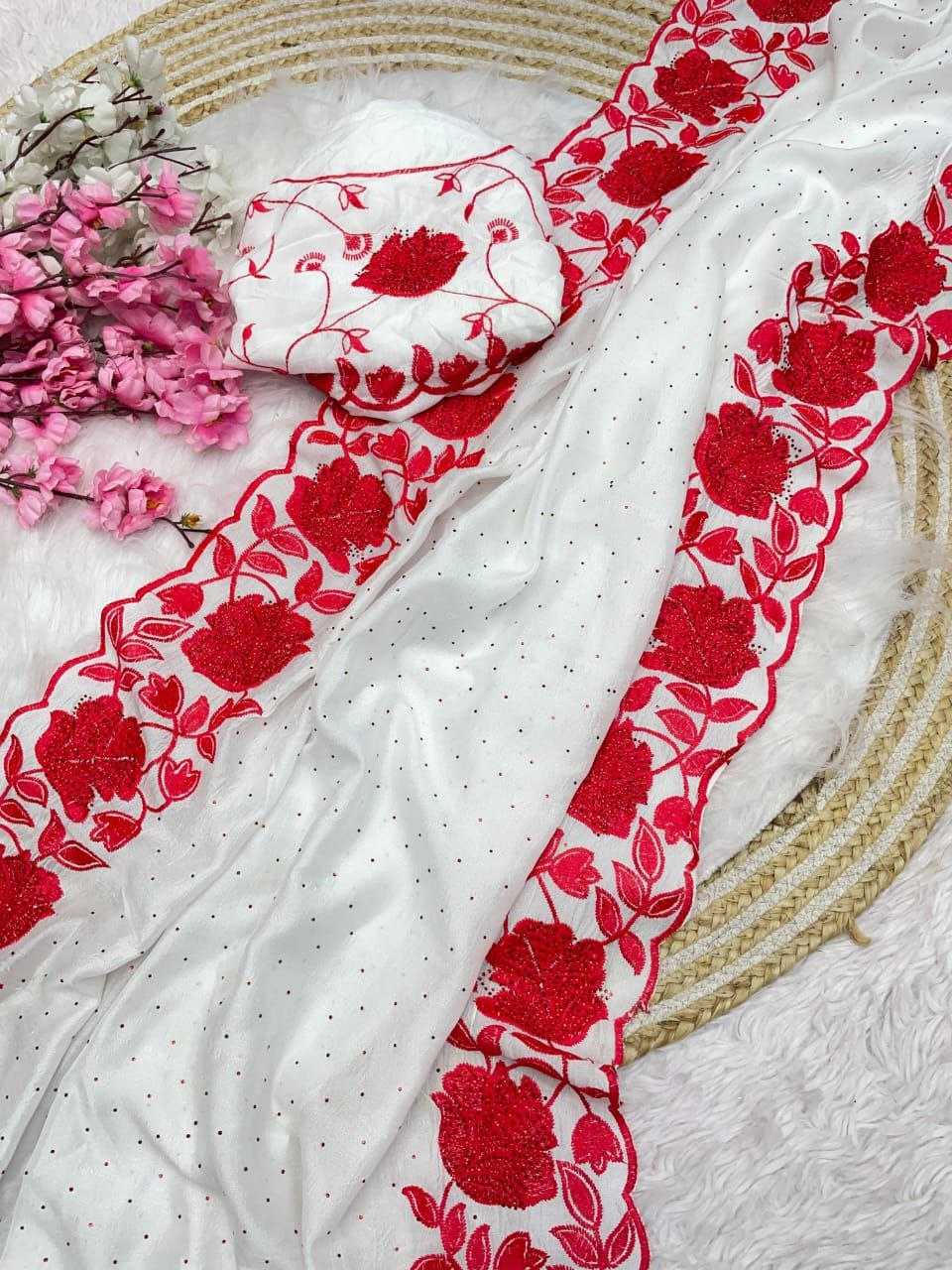 Ynf Soft Vichitra RIN230 521 Sarees Festive Collections Wholesale Embroidered Sarees Swarovski Sarees Sarees With Blouse Manufacturer- Kapda Export