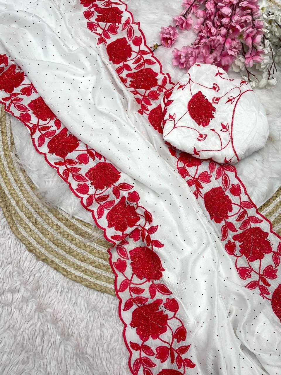 Ynf Soft Vichitra RIN230 521 Sarees Festive Collections Wholesale Embroidered Sarees Swarovski Sarees Sarees With Blouse Manufacturer- Kapda Export