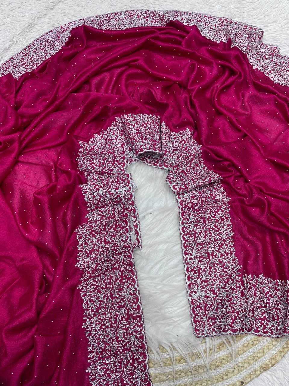 Ynf Soft Vichitra RIN230 583 Sarees Festive Collections Wholesale Embroidered Sarees Swarovski Sarees Zari Sarees Manufacturer- Kapda Export