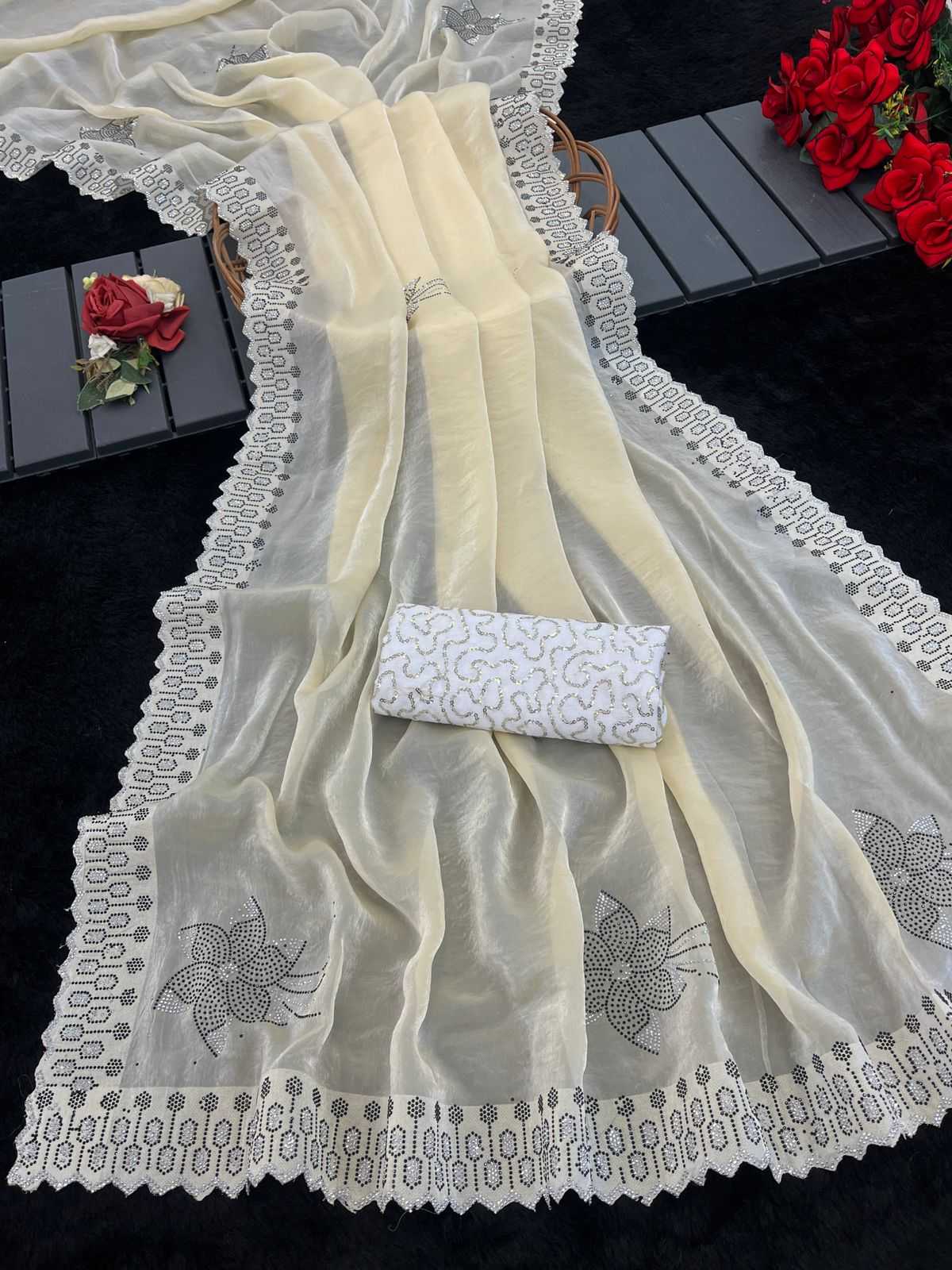 Ynf Space Silk KESH577 FLOWER DANA Sarees Festive Collections Wholesale Swarovski Sarees Silk Sarees Sarees With Blouse Manufacturer- Kapda Export