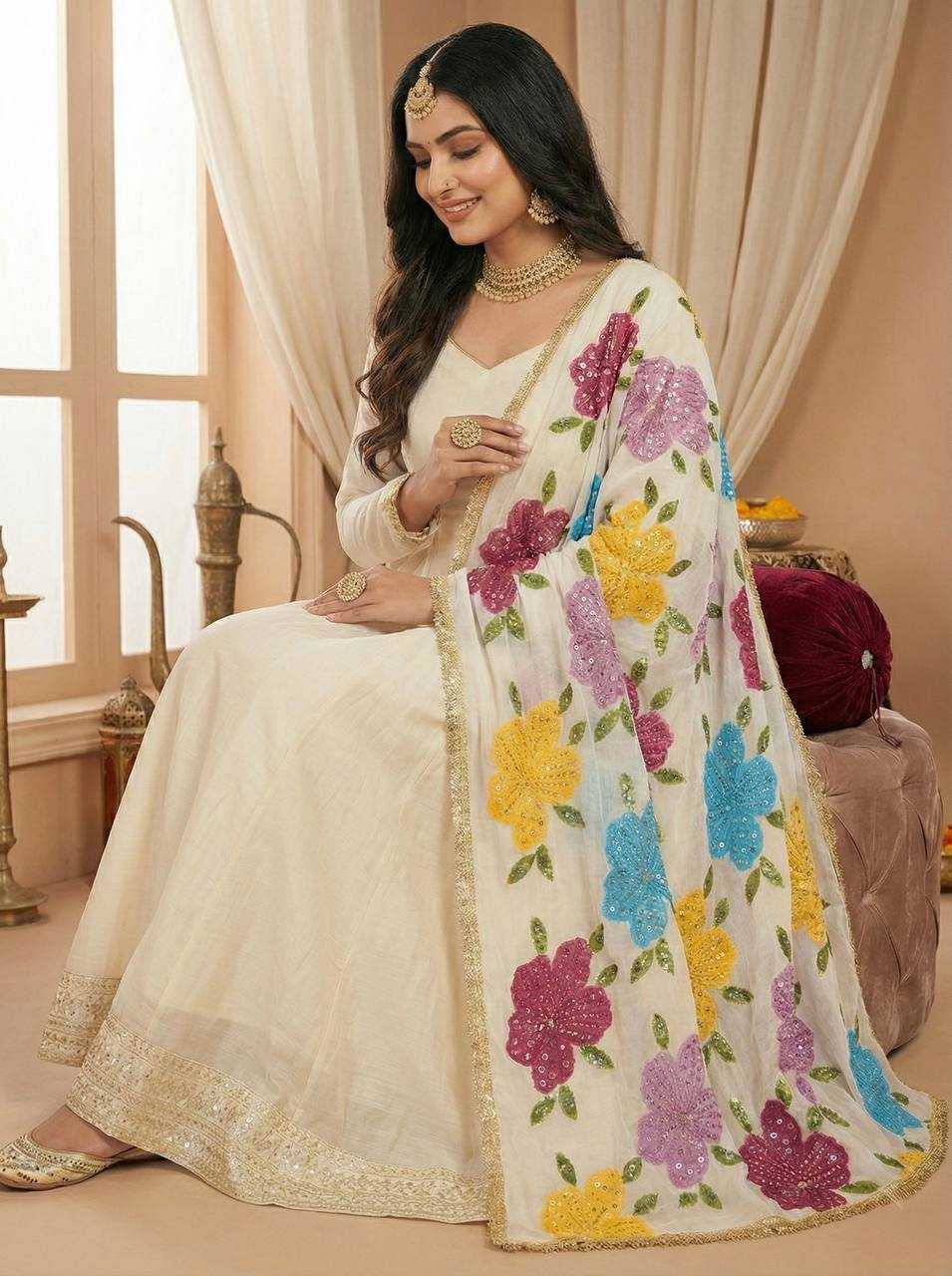 Ynf Tabby Silk Organza KESH499 5323 Duppatas Wholesale Printed Duppata Manufacturer- Kapda Export