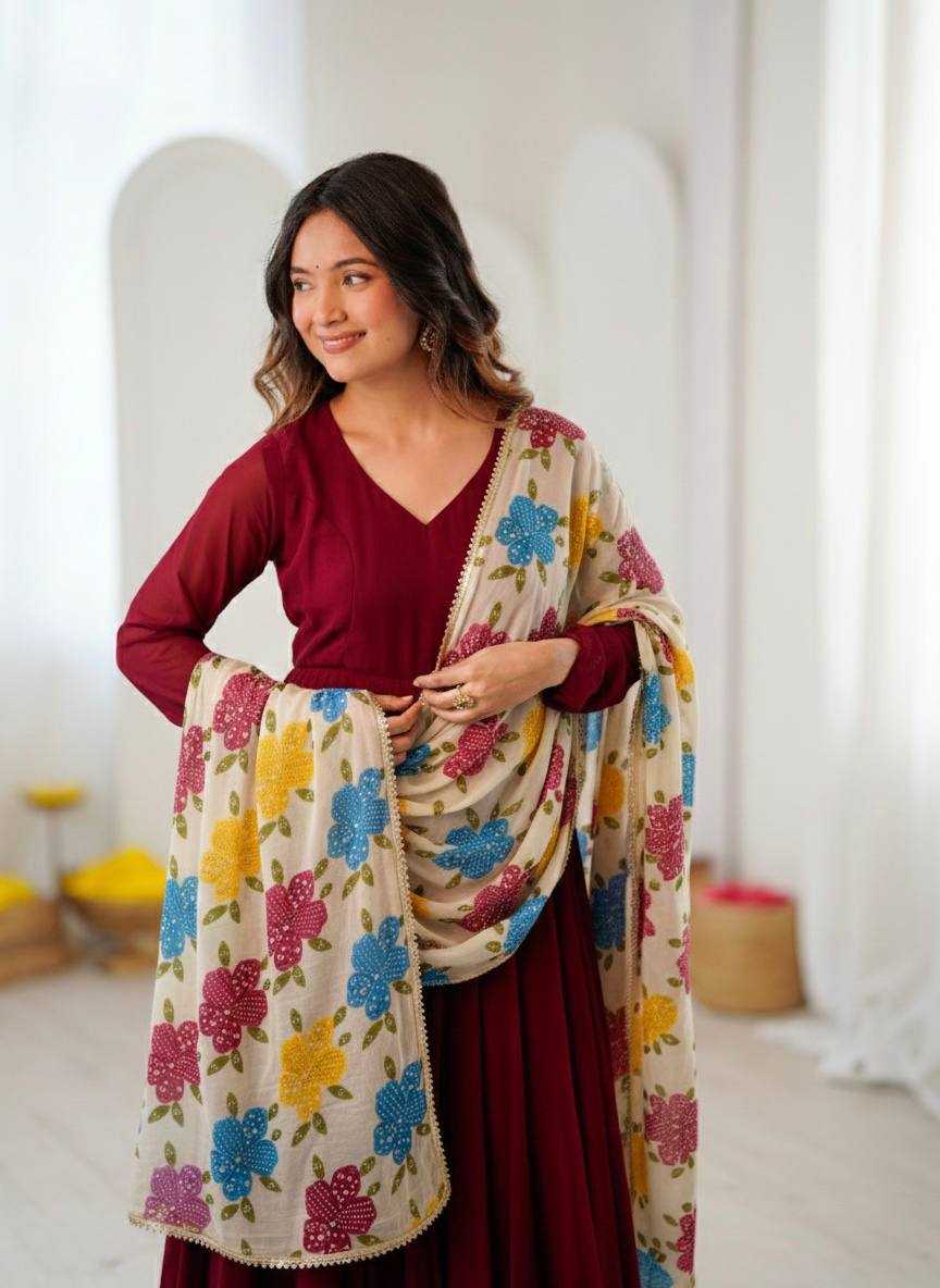 Ynf Tabby Silk Organza KESH499 5323 Duppatas Wholesale Printed Duppata Manufacturer- Kapda Export