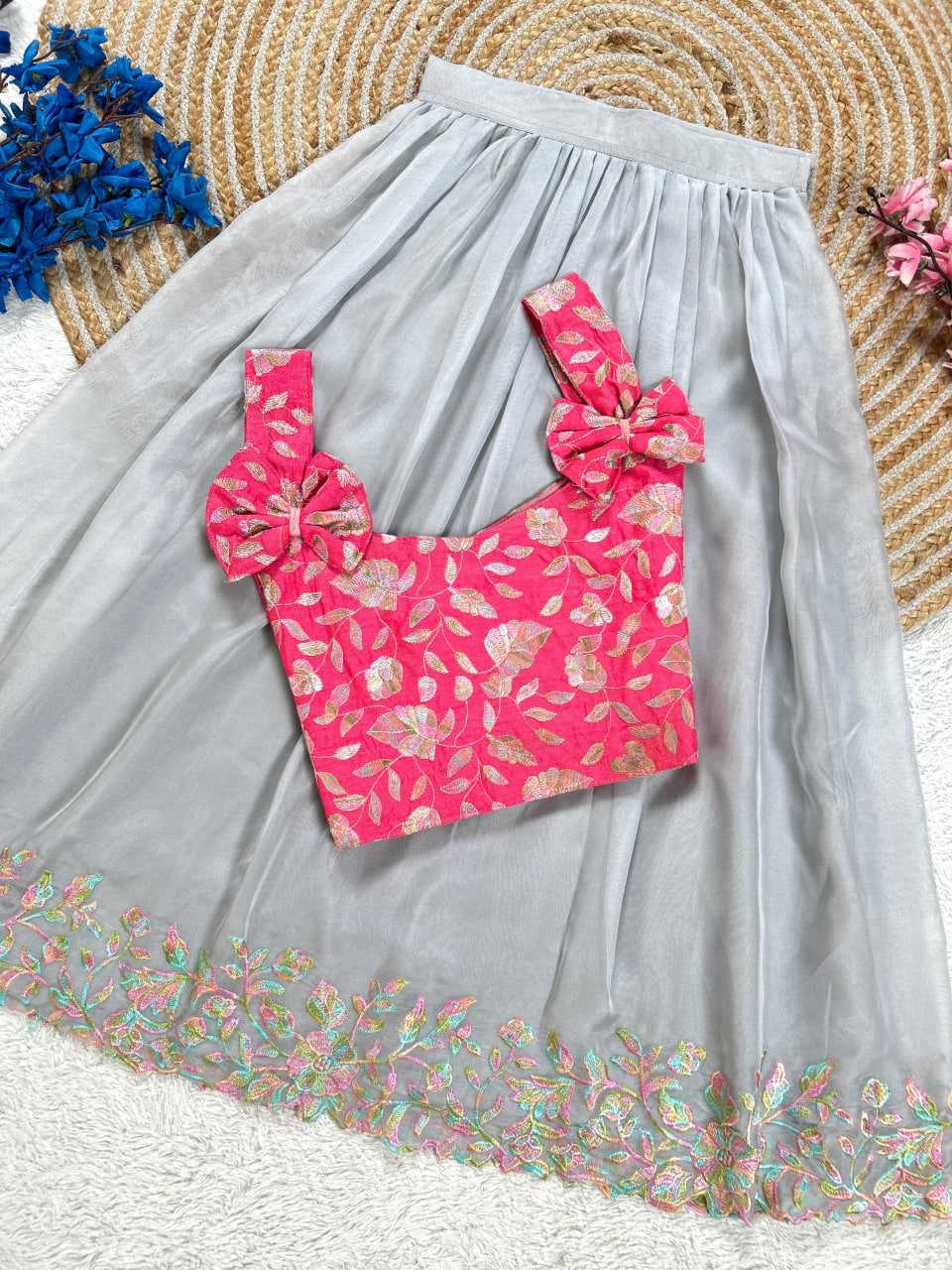Ynf Tabby Silk RIN235 Raw Silk Kids Wear Wholesale Kids Lehenga Kids Lehenga Choli Baby Girl Lehenga Manufacturer- Kapda Export