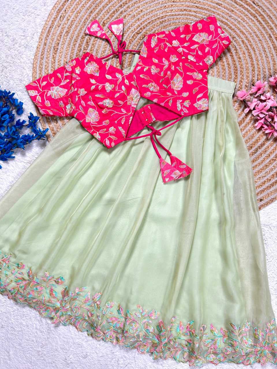 Ynf Tabby Silk RIN235 Raw Silk Kids Wear Wholesale Kids Lehenga Kids Lehenga Choli Baby Girl Lehenga Manufacturer- Kapda Export