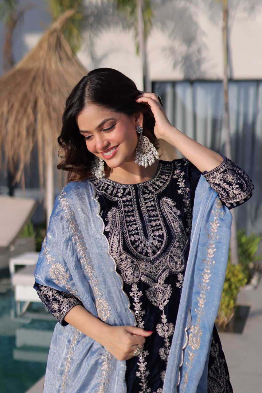 Ynf Velvet KESH489 1228 Suits & Dresses Wholesale Velvet Suits Party wear suits Wedding Suits Manufacturer- Kapda Export