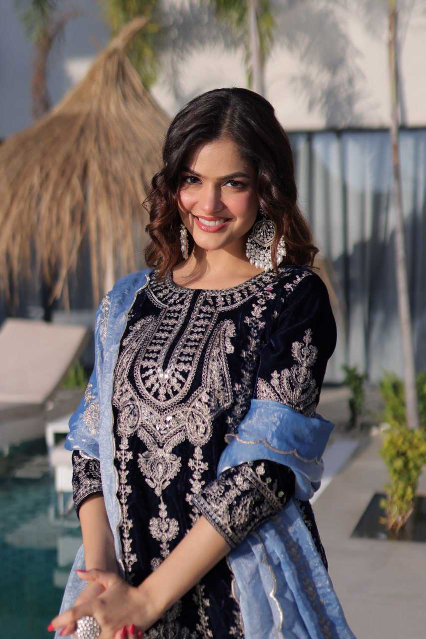 Ynf Velvet KESH489 1228 Suits & Dresses Wholesale Velvet Suits Party wear suits Wedding Suits Manufacturer- Kapda Export