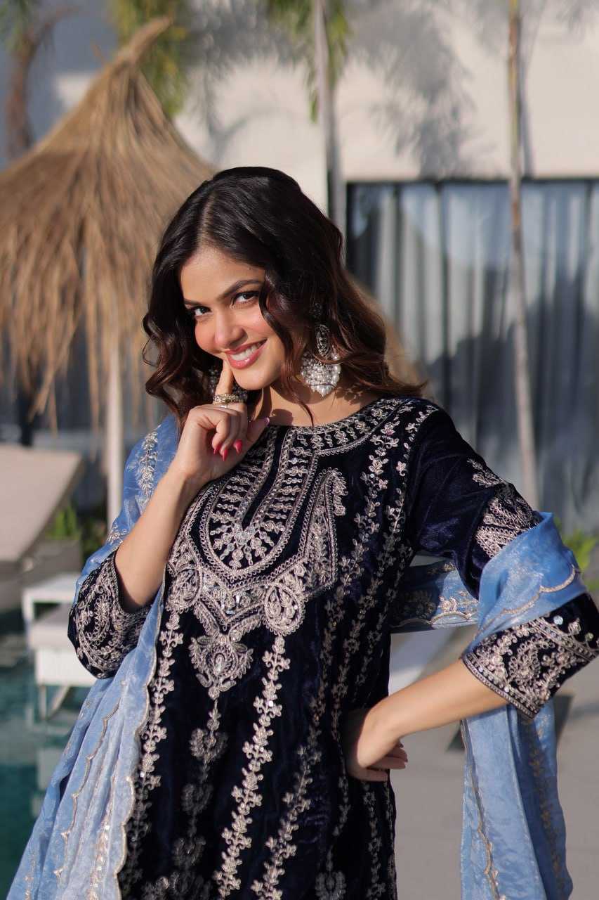 Ynf Velvet KESH489 1228 Suits & Dresses Wholesale Velvet Suits Party wear suits Wedding Suits Manufacturer- Kapda Export