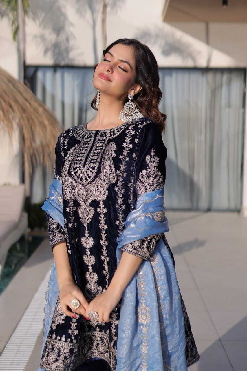 Ynf Velvet KESH489 1228 Suits & Dresses Wholesale Velvet Suits Party wear suits Wedding Suits Manufacturer- Kapda Export