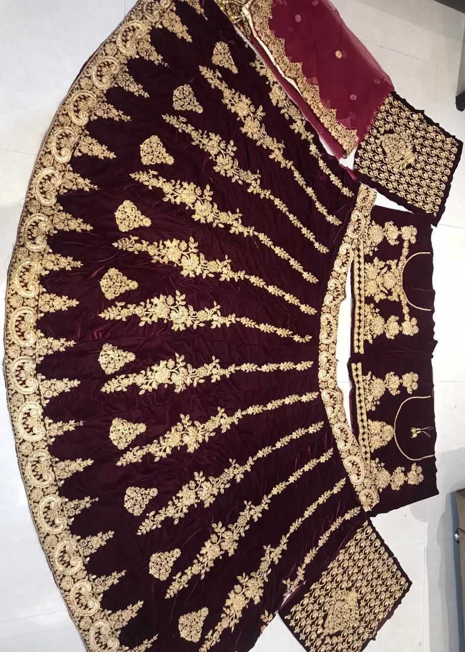 Ynf Velvet KESH494 SHEHNAI Lehengas Wholesale Bridal Lehenga Wedding Lehenga Velvet Lehenga Manufacturer- Kapda Export
