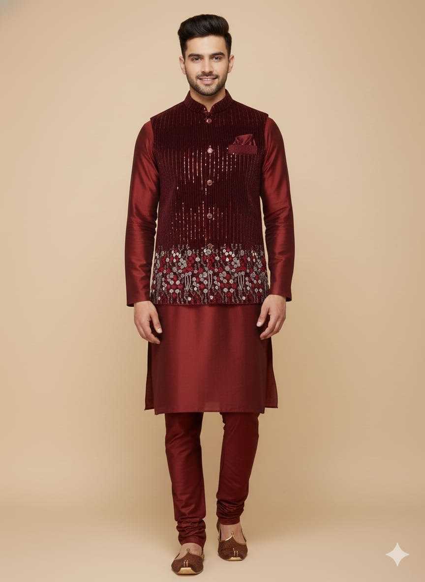 Ynf Velvet KESH650 Velvet Vol 3 Mens Wear Wholesale Mens Ethnic Jackets Festive & Wedding Coats Designer Ethnic Set Manufacturer- Kapda Export