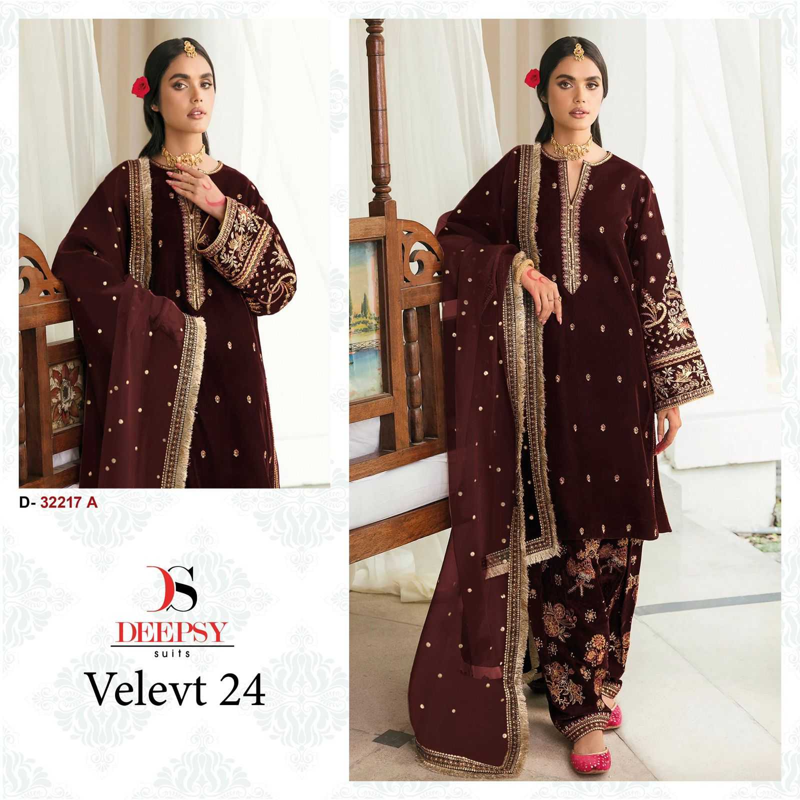 Ynf Velvet KESH677 DEEPSY SUITS 32217 Suits & Dresses Festive Collections Wholesale Velvet Suits Embroidery Suits Designer Suits Manufacturer- Kapda Export