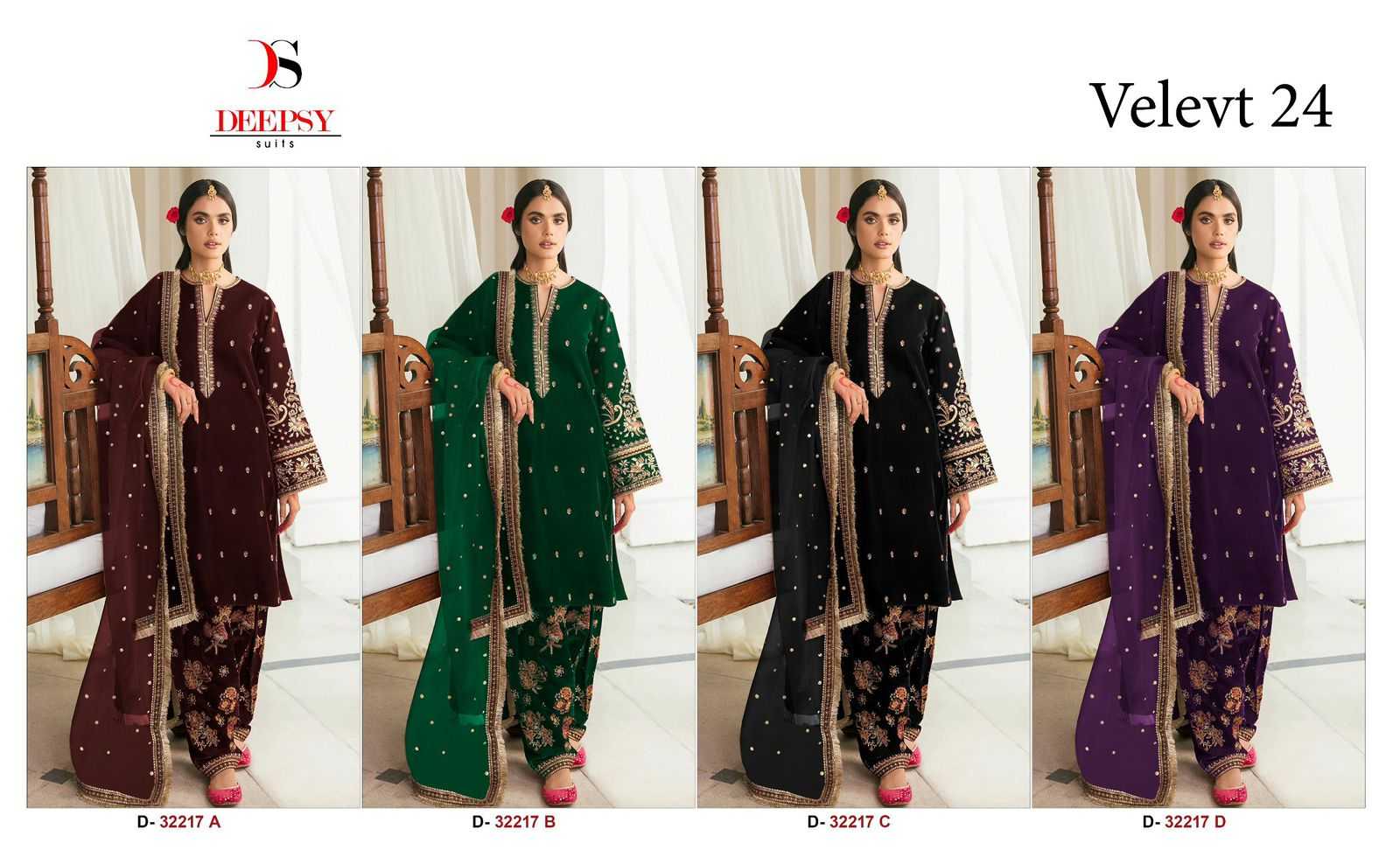 Ynf Velvet KESH677 DEEPSY SUITS 32217 Suits & Dresses Festive Collections Wholesale Velvet Suits Embroidery Suits Designer Suits Manufacturer- Kapda Export