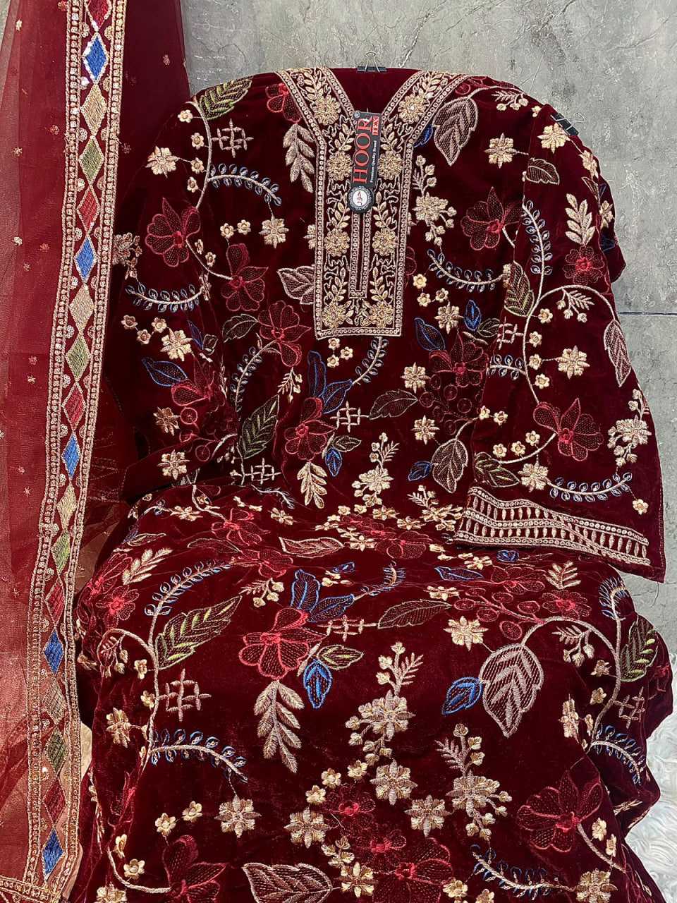 Ynf Velvet KESH677 H-343 A To D Suits & Dresses Islamic Clothing Plus Size Collections Wholesale Pakistani Suits Unstitched Suits Velvet Suits Manufacturer- Kapda Export
