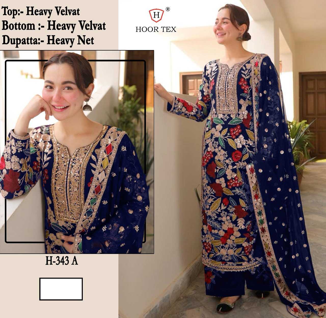 Ynf Velvet KESH677 H-343 A To D Suits & Dresses Islamic Clothing Plus Size Collections Wholesale Pakistani Suits Unstitched Suits Velvet Suits Manufacturer- Kapda Export
