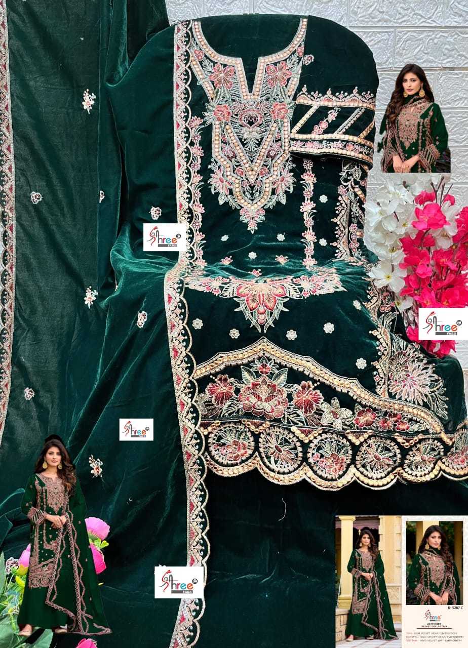 Ynf Velvet KESH677 K-5287 Suits & Dresses Islamic Clothing Festive Collections Wholesale Unstitched Suits Velvet Suits Embroidered Suits Manufacturer- Kapda Export