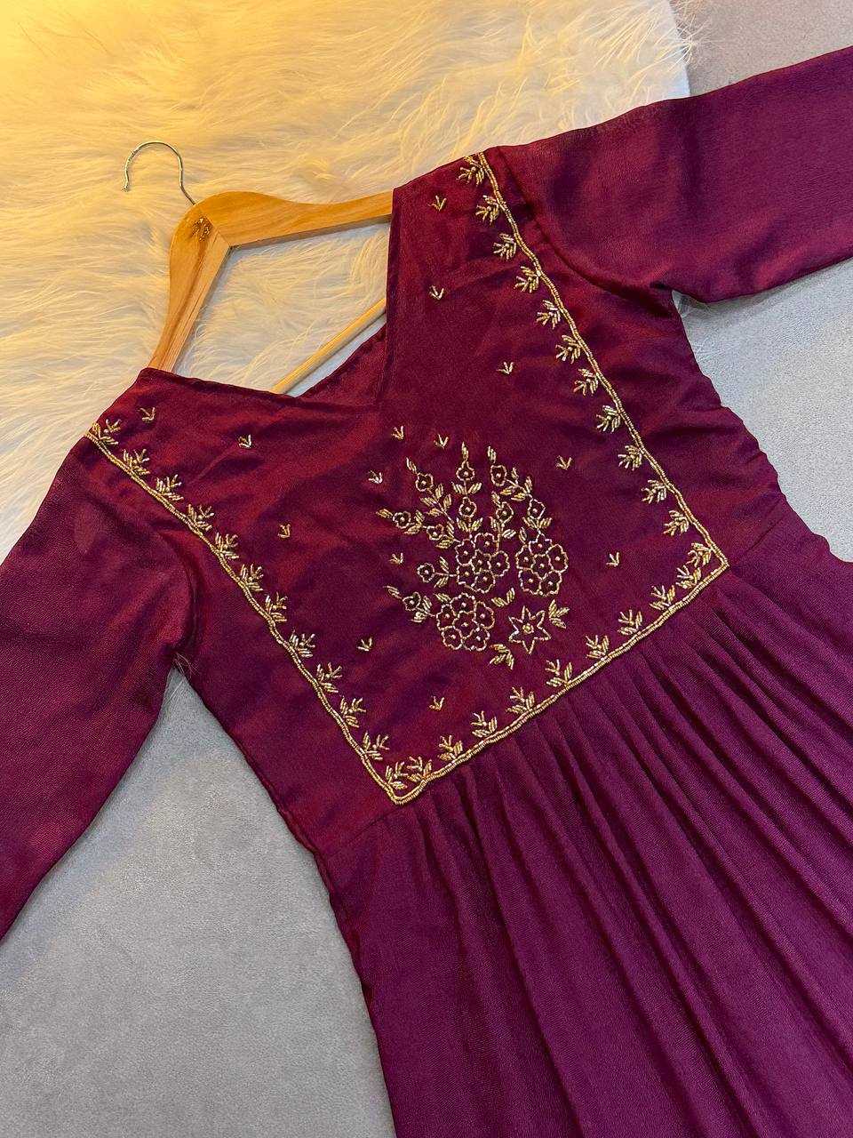 Ynf Vichitra Silk KESH485 77 Kurti Wholesale Fancy Kurti Embroidered Kurtis Full Sleeve Kurti Manufacturer- Kapda Export