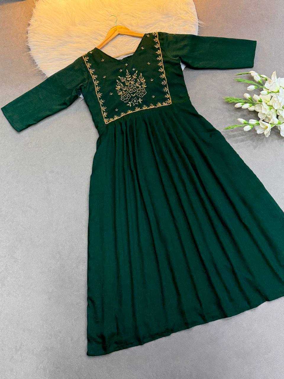 Ynf Vichitra Silk KESH485 77 Kurti Wholesale Fancy Kurti Embroidered Kurtis Full Sleeve Kurti Manufacturer- Kapda Export