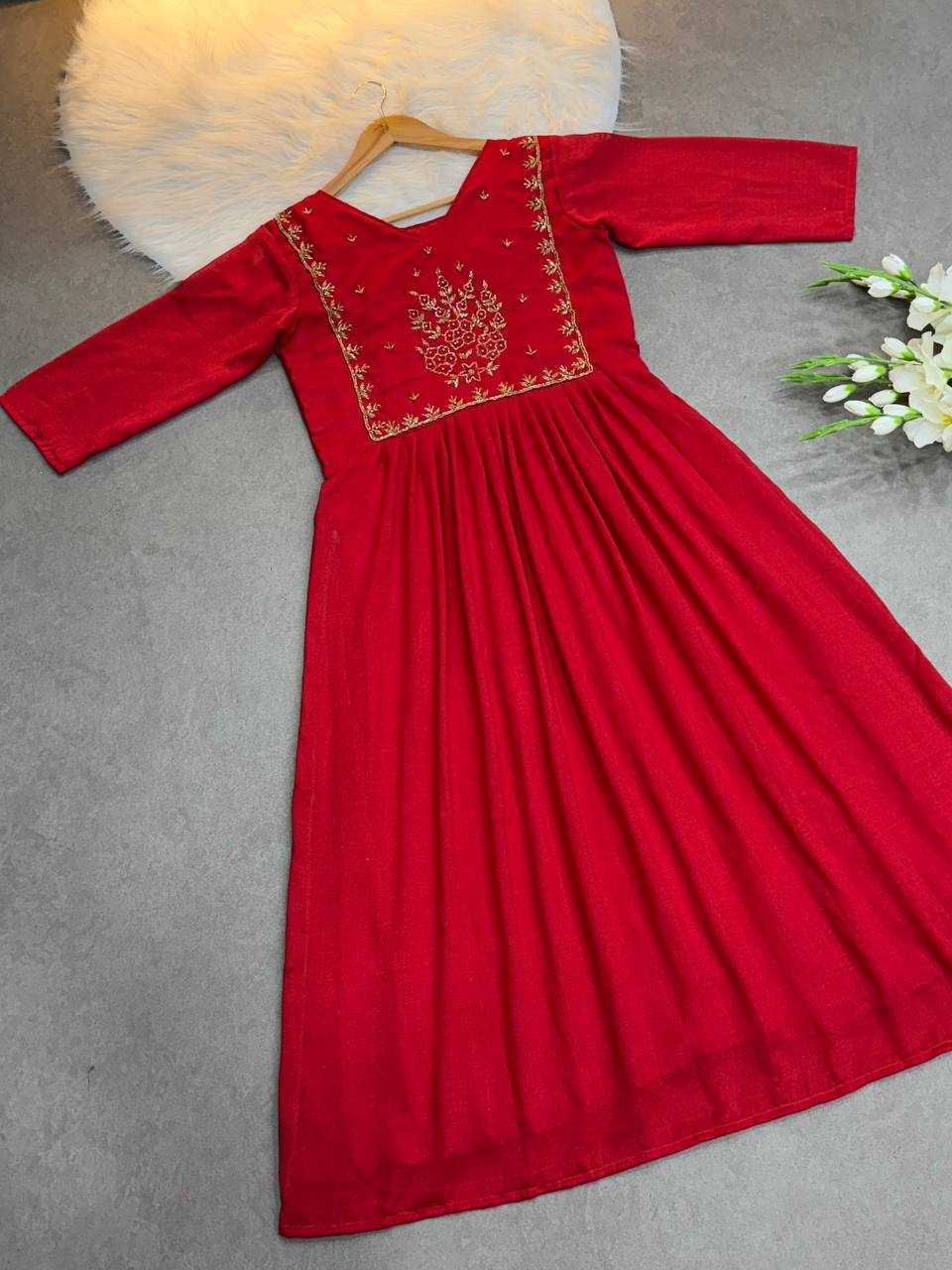 Ynf Vichitra Silk KESH485 77 Kurti Wholesale Fancy Kurti Embroidered Kurtis Full Sleeve Kurti Manufacturer- Kapda Export