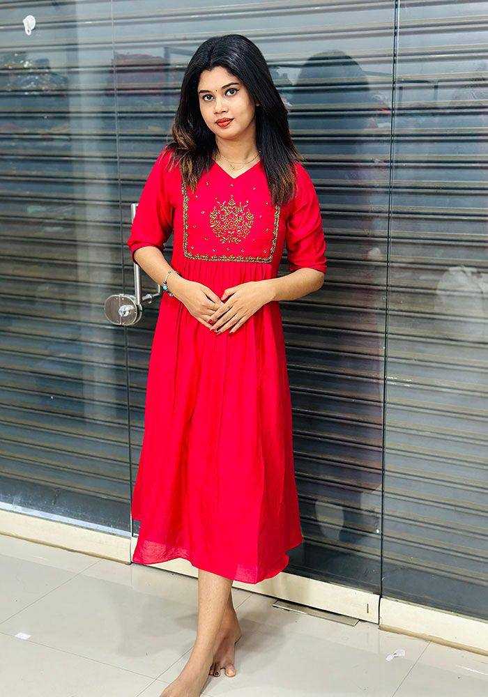 Ynf Vichitra Silk KESH485 77 Kurti Wholesale Fancy Kurti Embroidered Kurtis Full Sleeve Kurti Manufacturer- Kapda Export