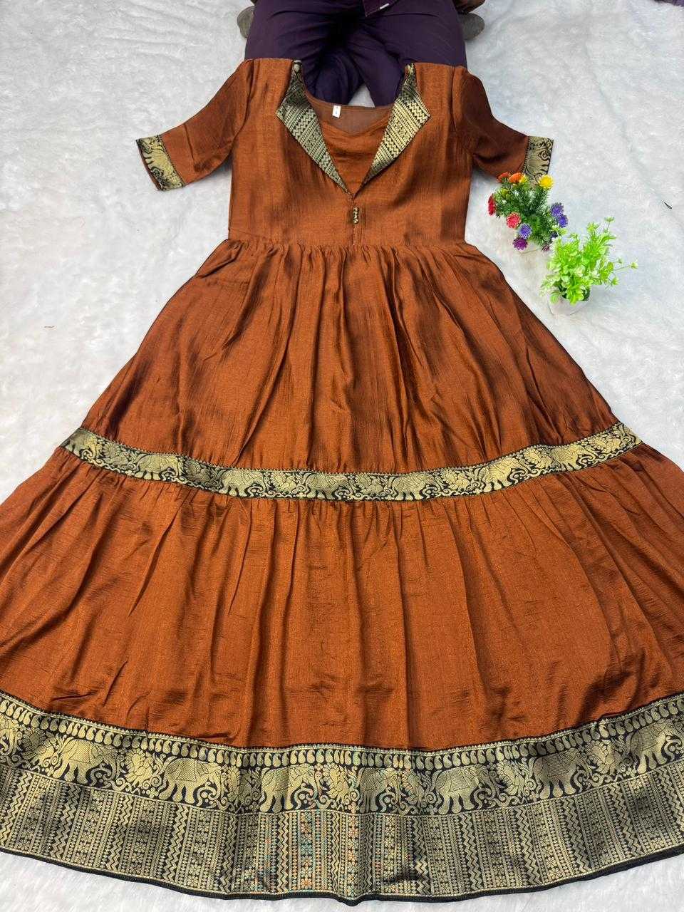 Ynf Vichitra Silk KESH616 193 Gowns Wholesale Printed Gowns Fancy Gowns Party Gowns Manufacturer- Kapda Export