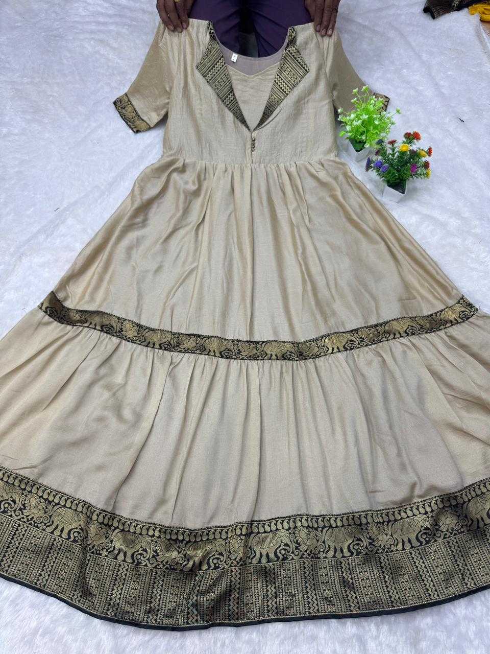 Ynf Vichitra Silk KESH616 193 Gowns Wholesale Printed Gowns Fancy Gowns Party Gowns Manufacturer- Kapda Export