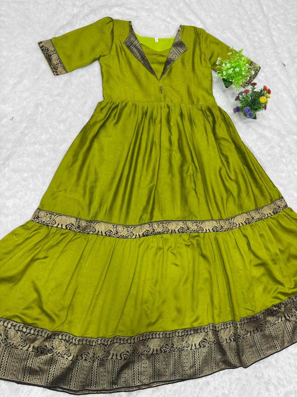 Ynf Vichitra Silk KESH616 193 Gowns Wholesale Printed Gowns Fancy Gowns Party Gowns Manufacturer- Kapda Export