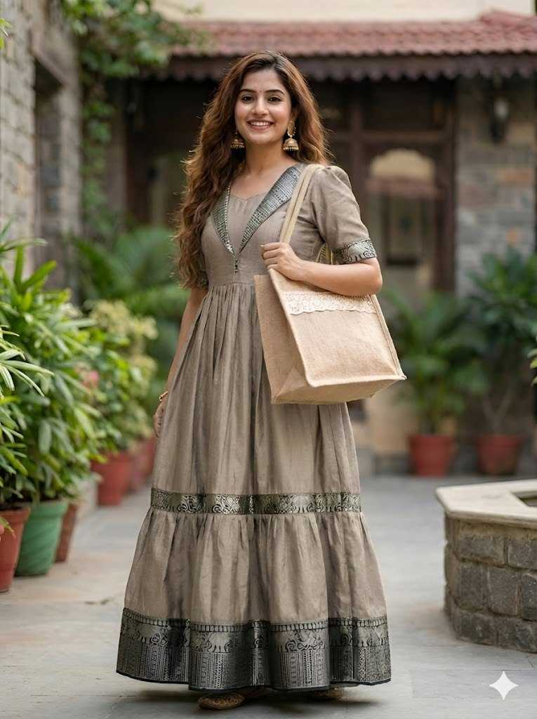 Ynf Vichitra Silk KESH616 193 Gowns Wholesale Printed Gowns Fancy Gowns Party Gowns Manufacturer- Kapda Export