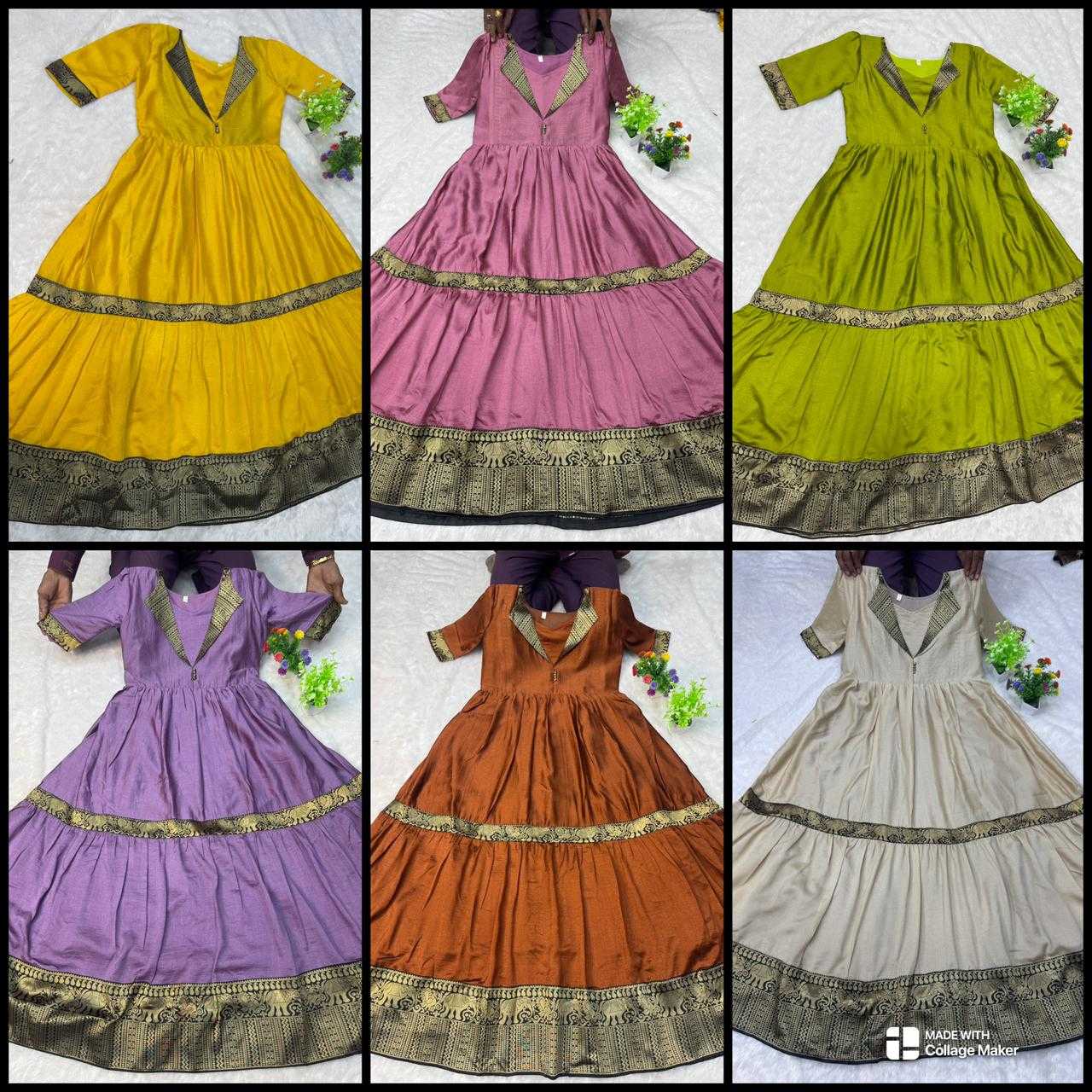 Ynf Vichitra Silk KESH616 193 Gowns Wholesale Printed Gowns Fancy Gowns Party Gowns Manufacturer- Kapda Export