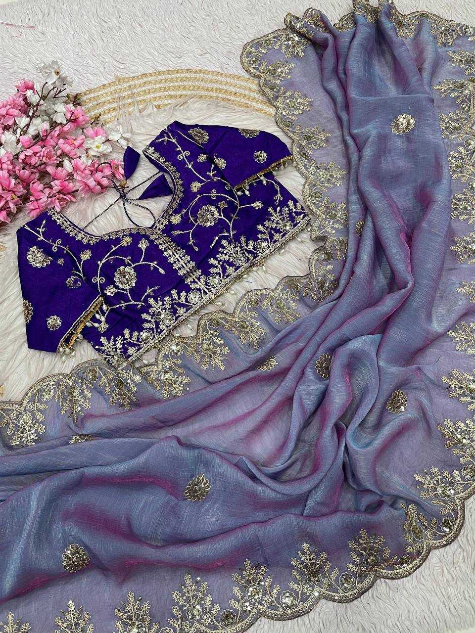 Ynf Vichitra Silk RIN230 660 Sarees Wholesale Festive Sarees Pink Sarees Blue Sarees Manufacturer- Kapda Export