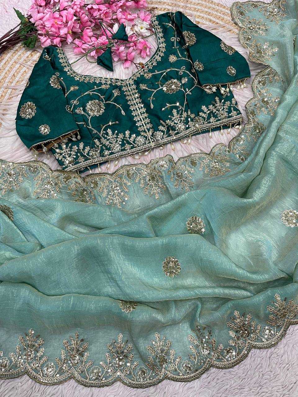 Ynf Vichitra Silk RIN230 660 Sarees Wholesale Festive Sarees Pink Sarees Blue Sarees Manufacturer- Kapda Export