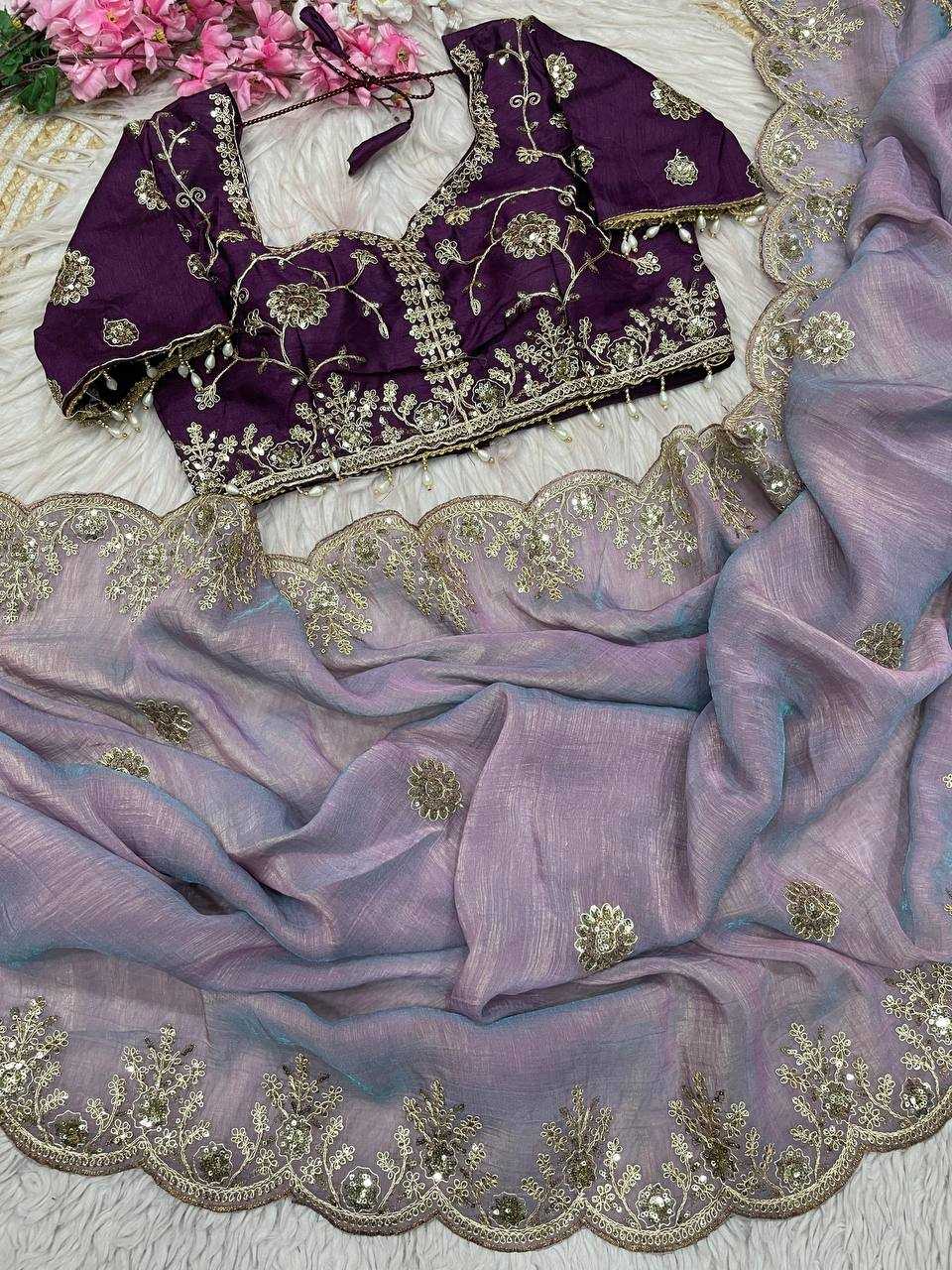 Ynf Vichitra Silk RIN230 660 Sarees Wholesale Festive Sarees Pink Sarees Blue Sarees Manufacturer- Kapda Export